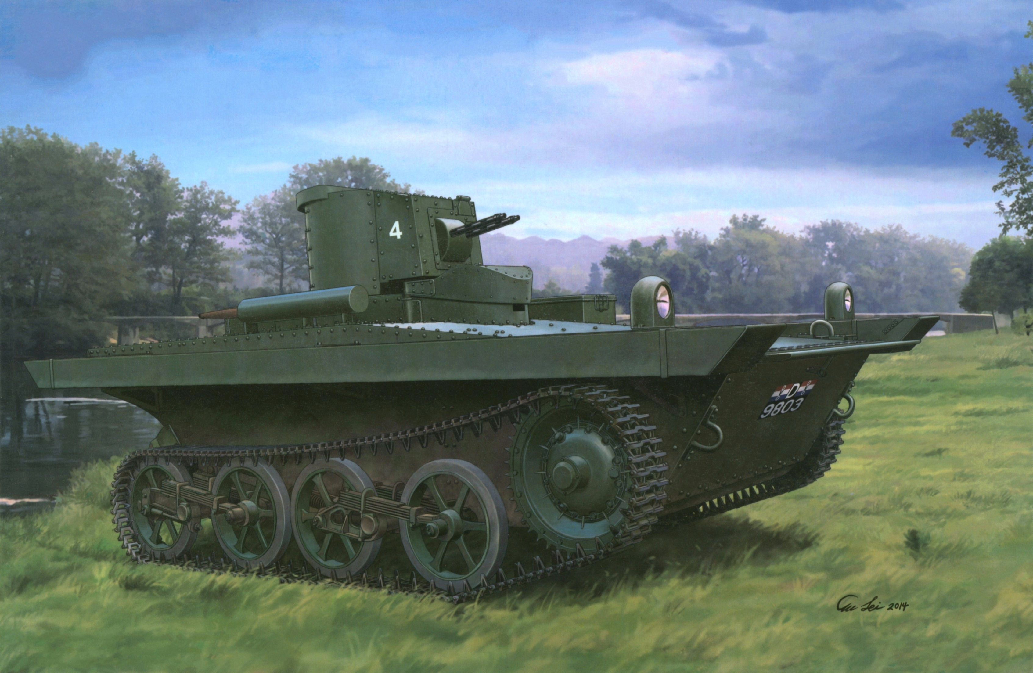 рисунок VCL Light Amphibious Tank A4E12 KNIL Version