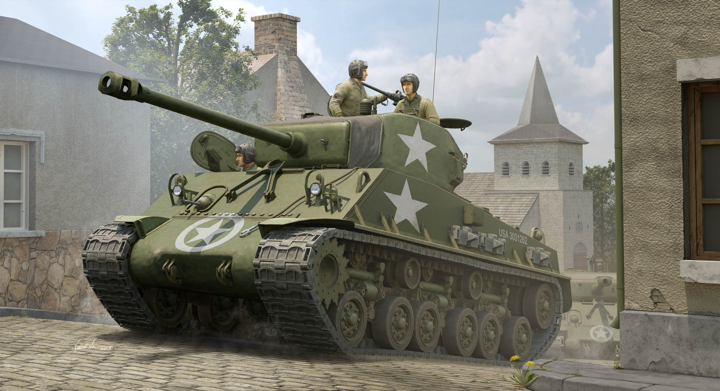 рисунок M4A3E8 Sherman