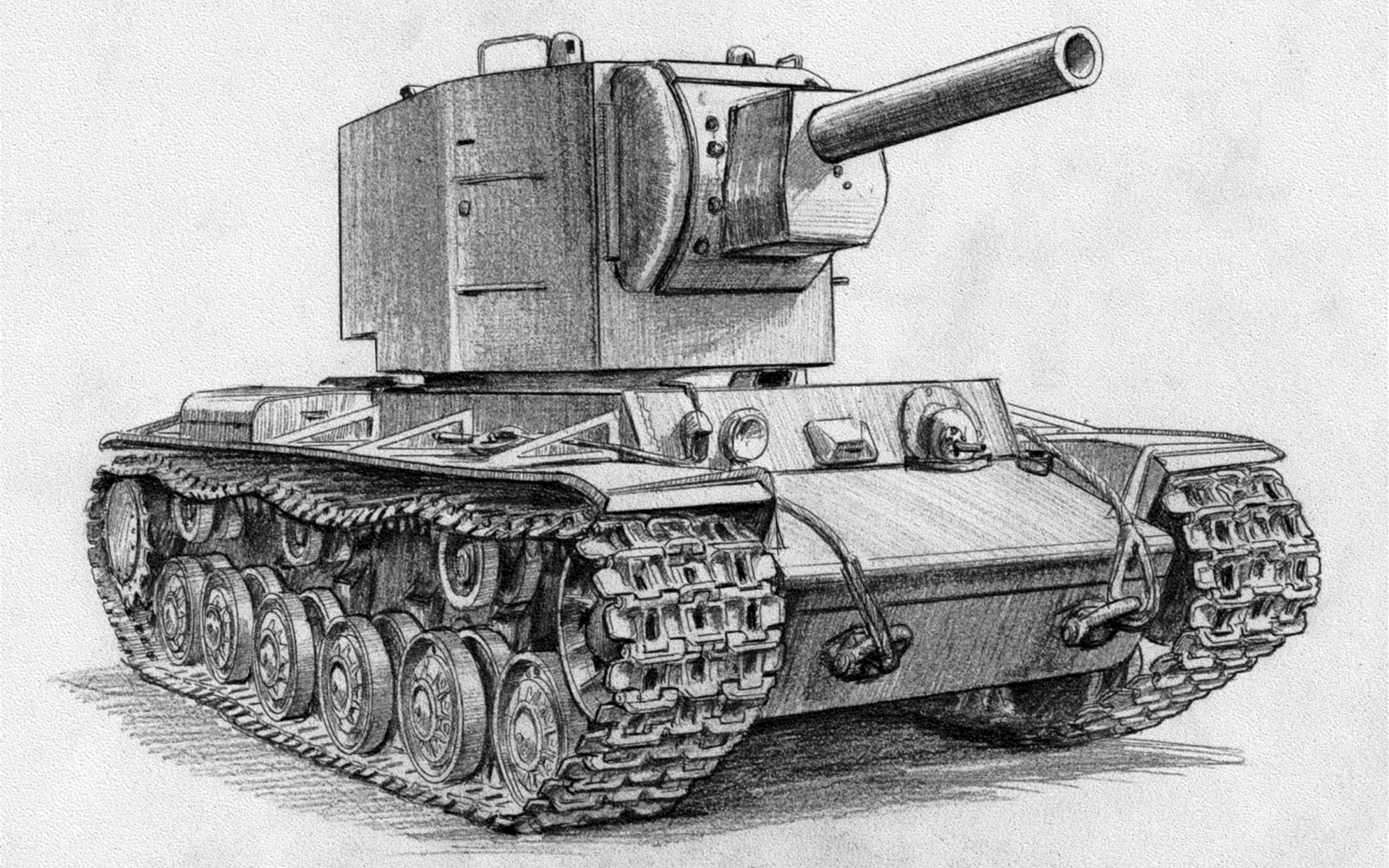 рисунок Советский танк КВ-2