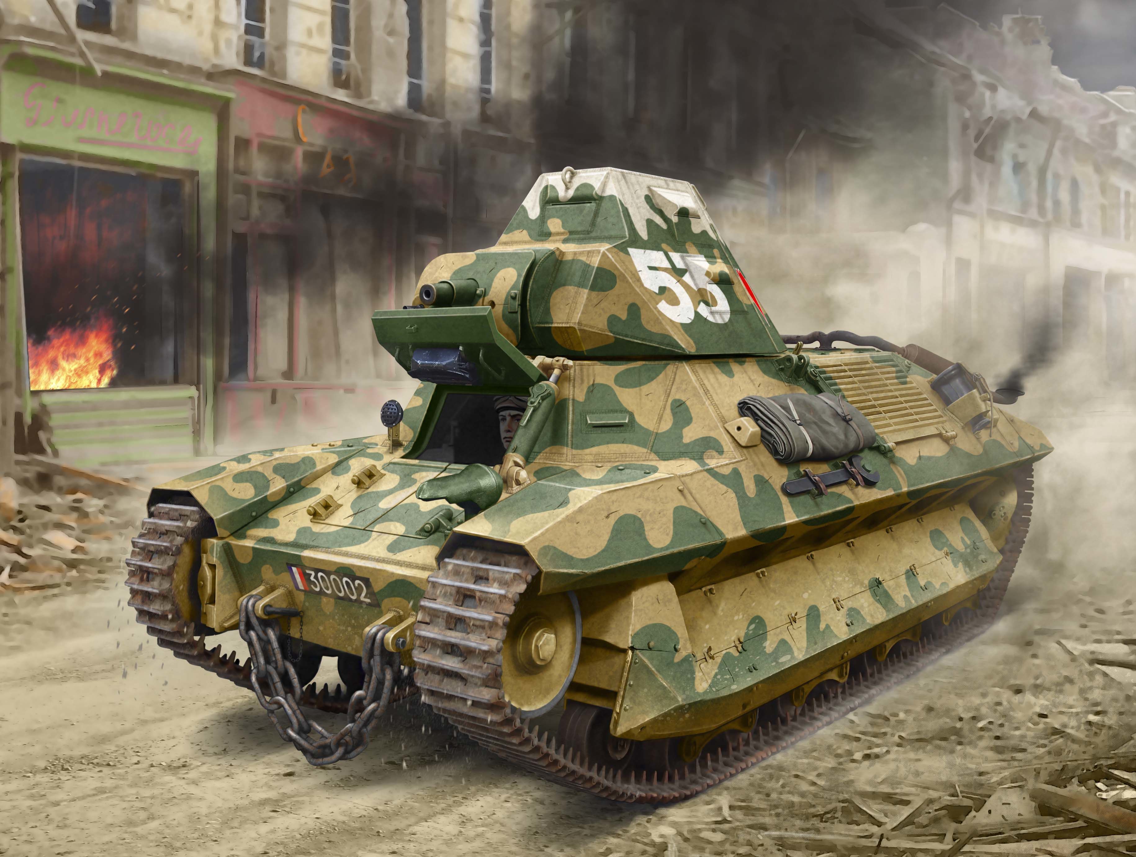 рисунок FCM 36 WWII French Light Tank