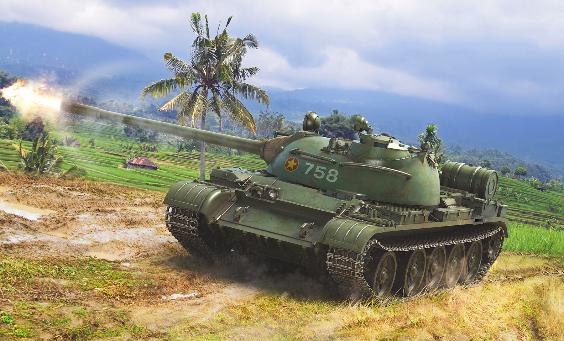 рисунок Soviet T-55A Main Battle Tank