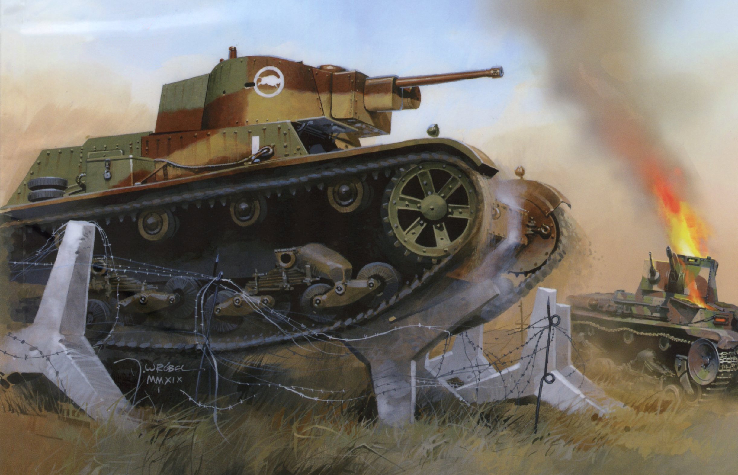 рисунок Легкий польский танк 7TP