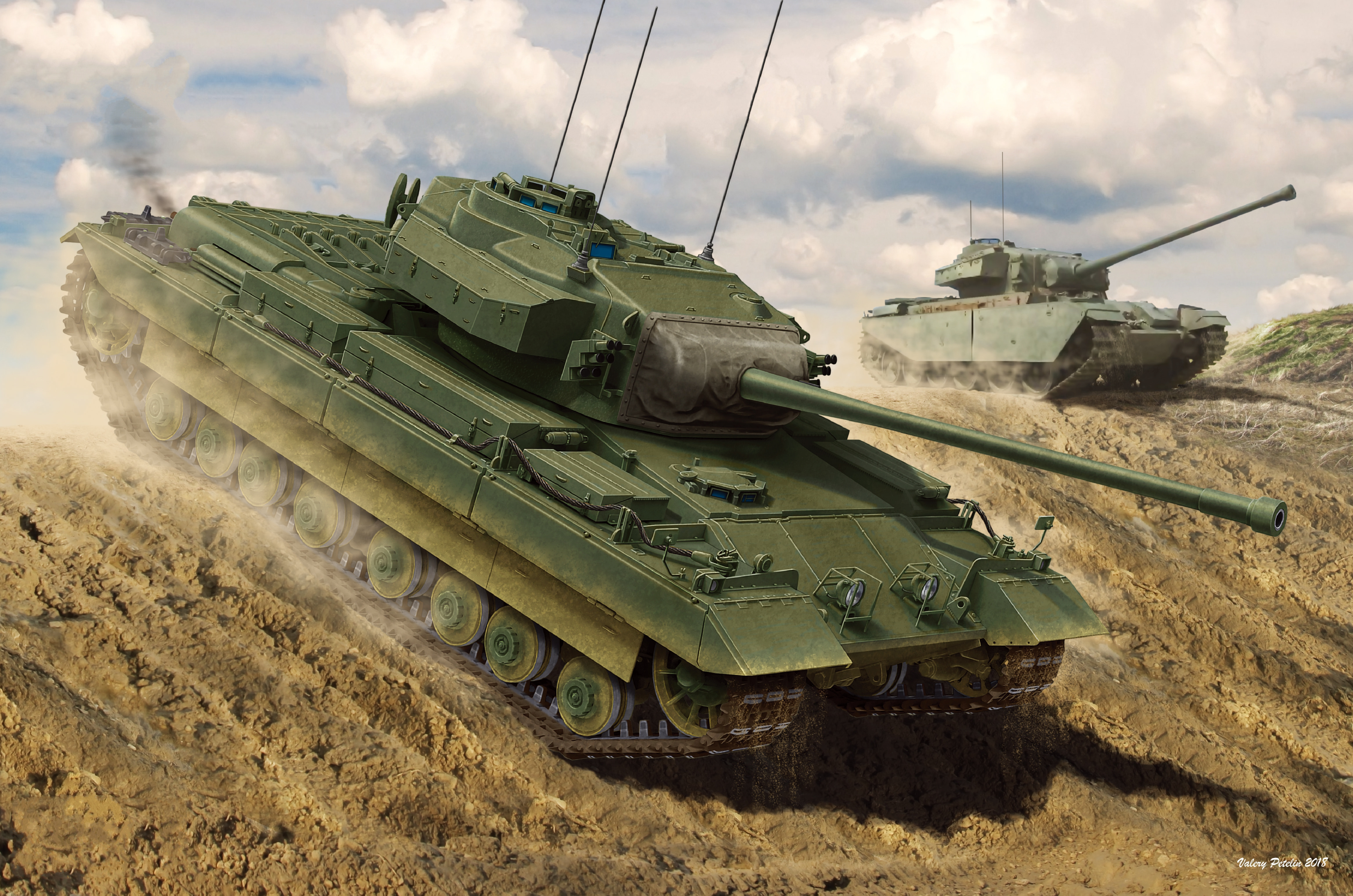 рисунок FV 221 Caernarvon British Heavy Tank