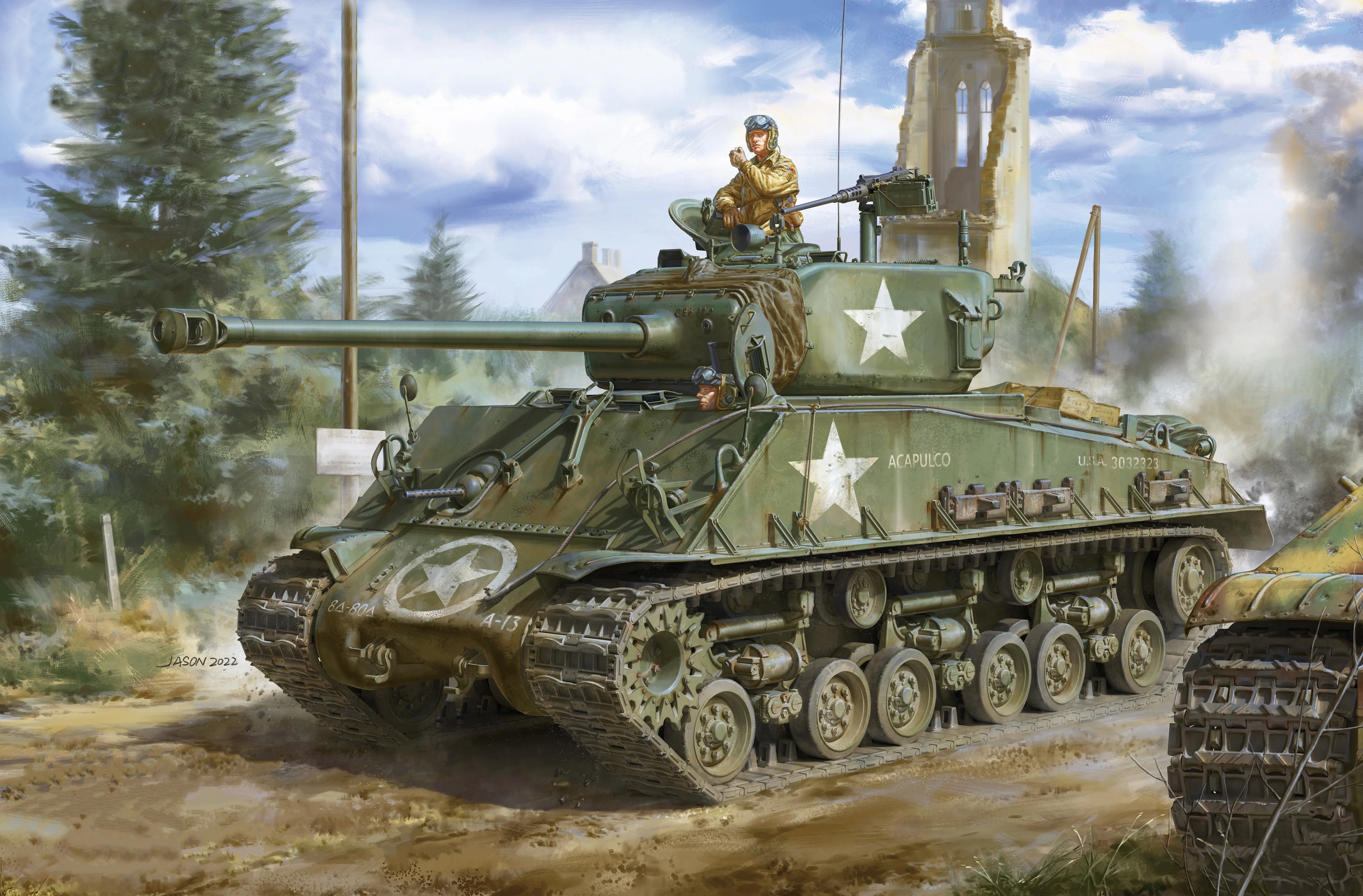 рисунок M4A3E8 Sherman