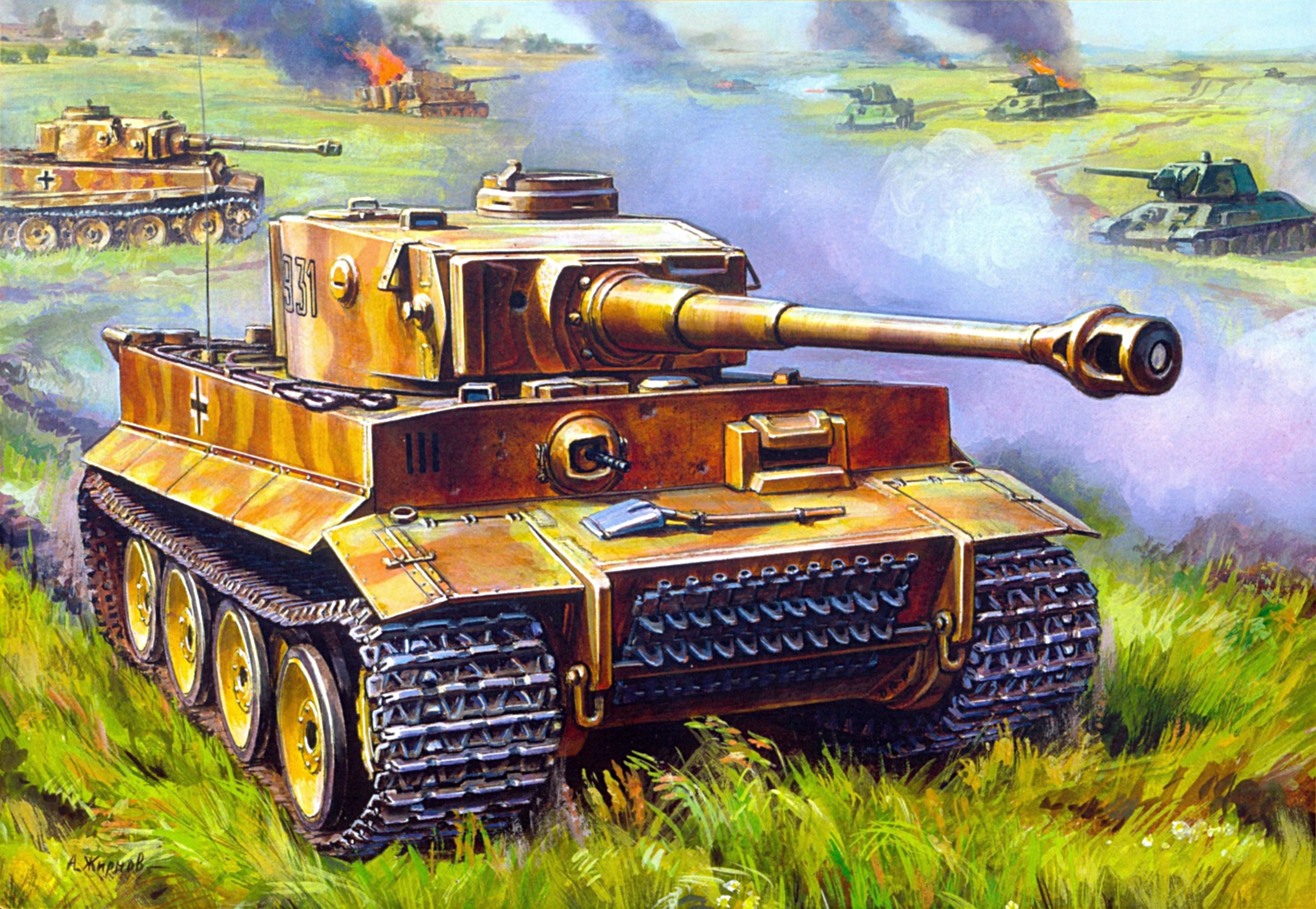 рисунок Немецкий тяжелый танк Т-VI «Тигр» (ранних серий)
