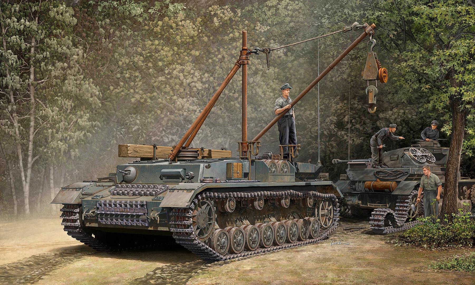 рисунок German Bergepanzer IV