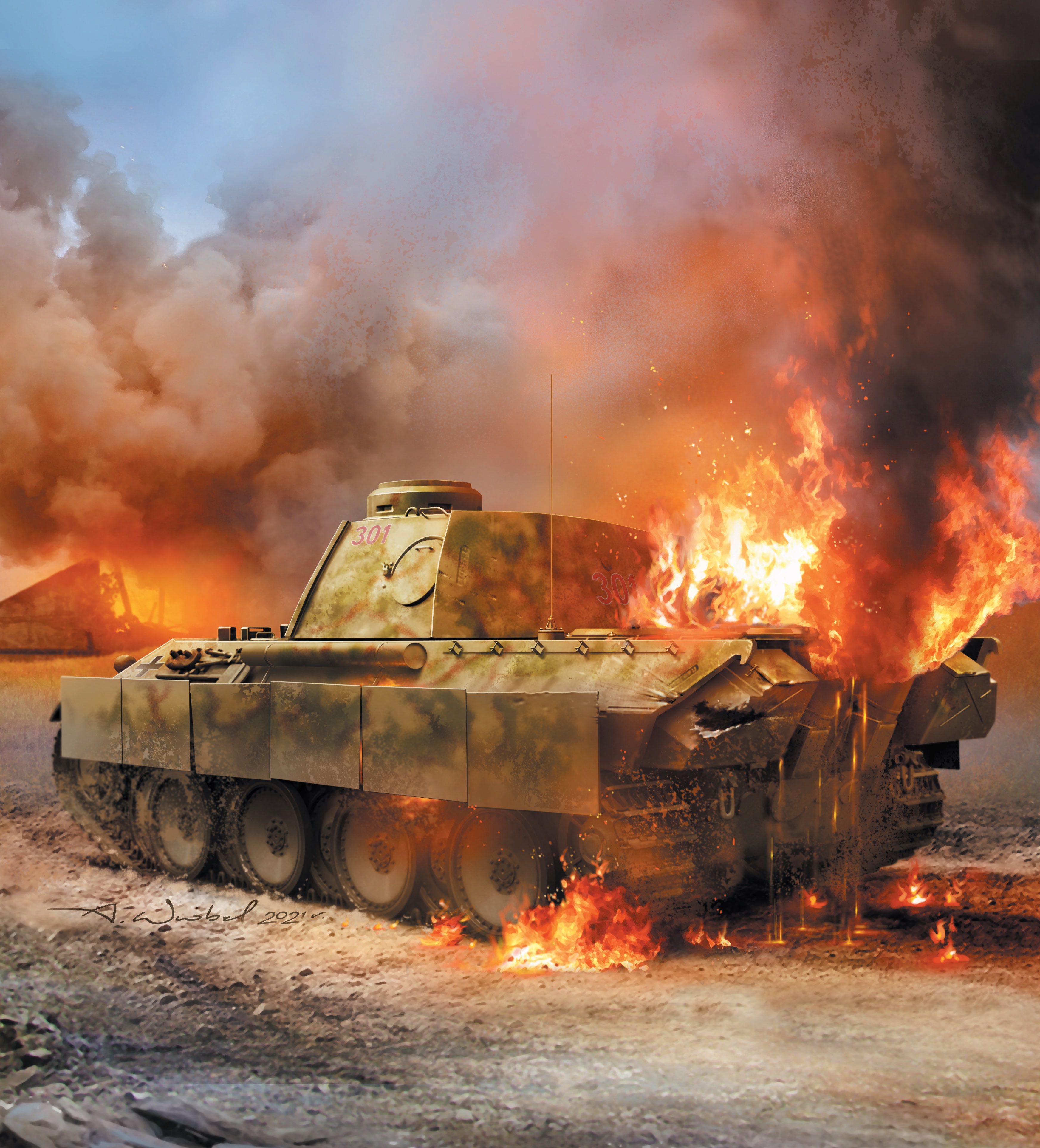 рисунок Немецкий средний танк Pz.Kpfw.V Panther