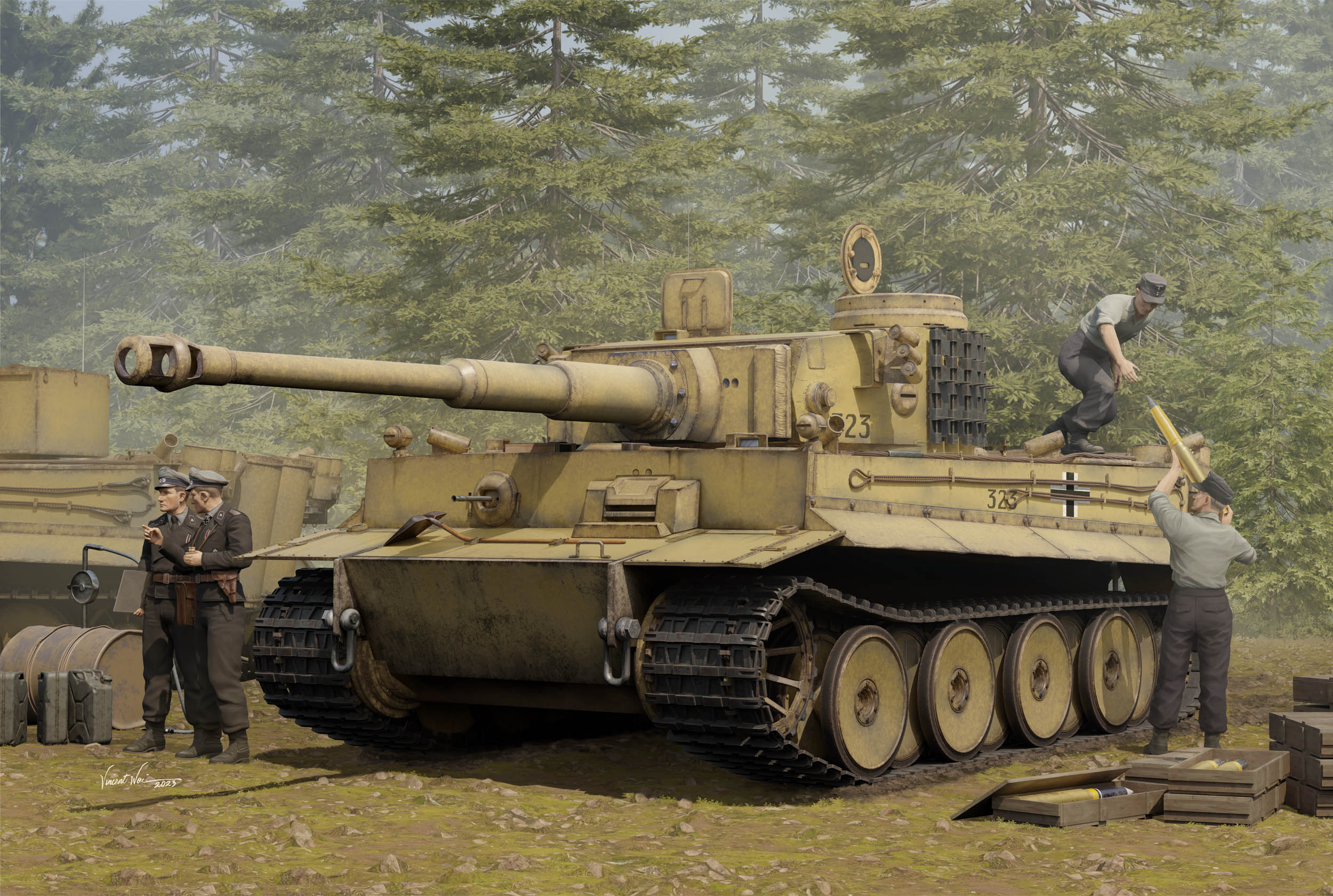рисунок Pz.Kpfw.VI Tiger I Early