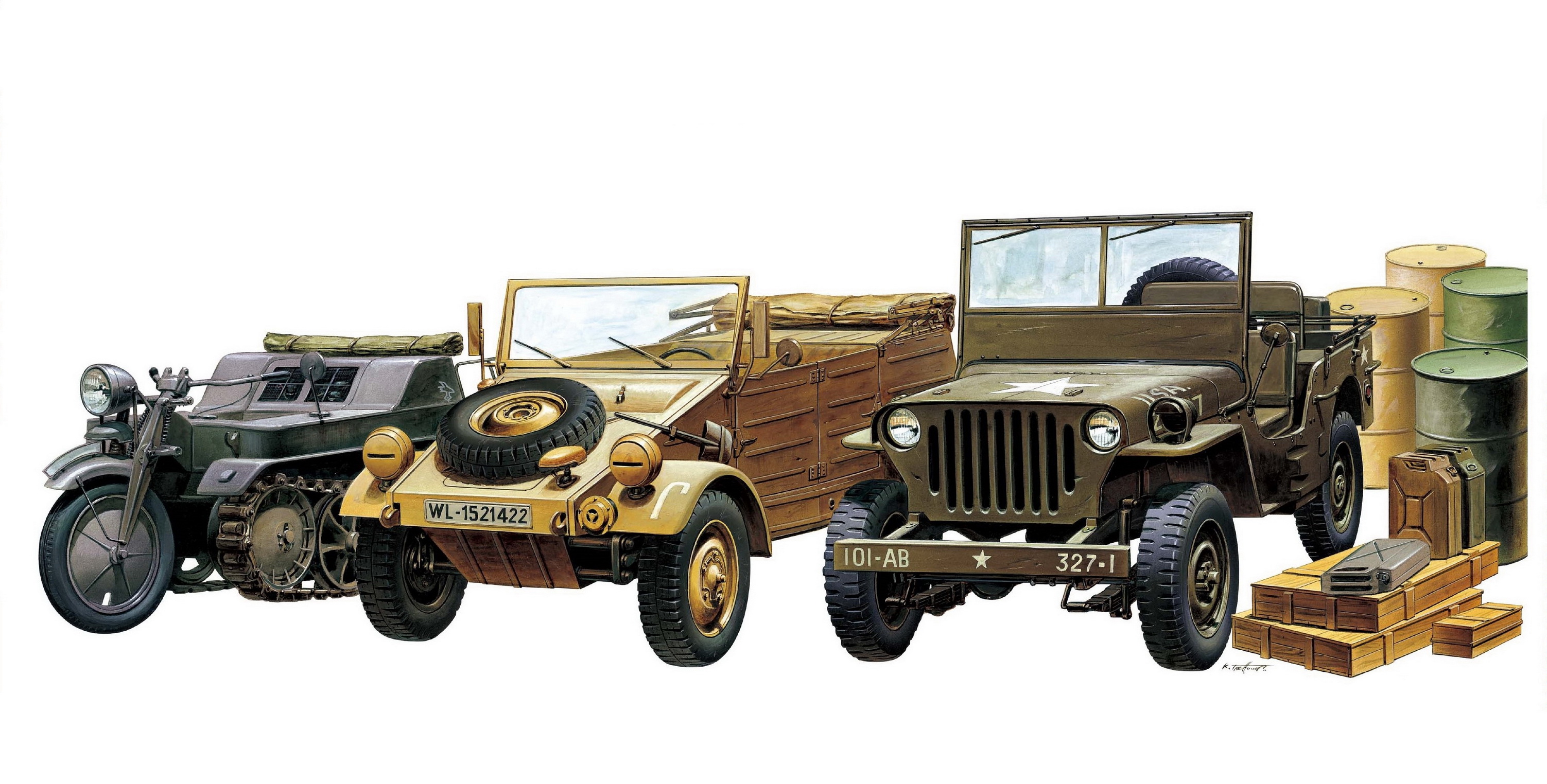 рисунок Light Vehicles Of Allied & Axis During WWII