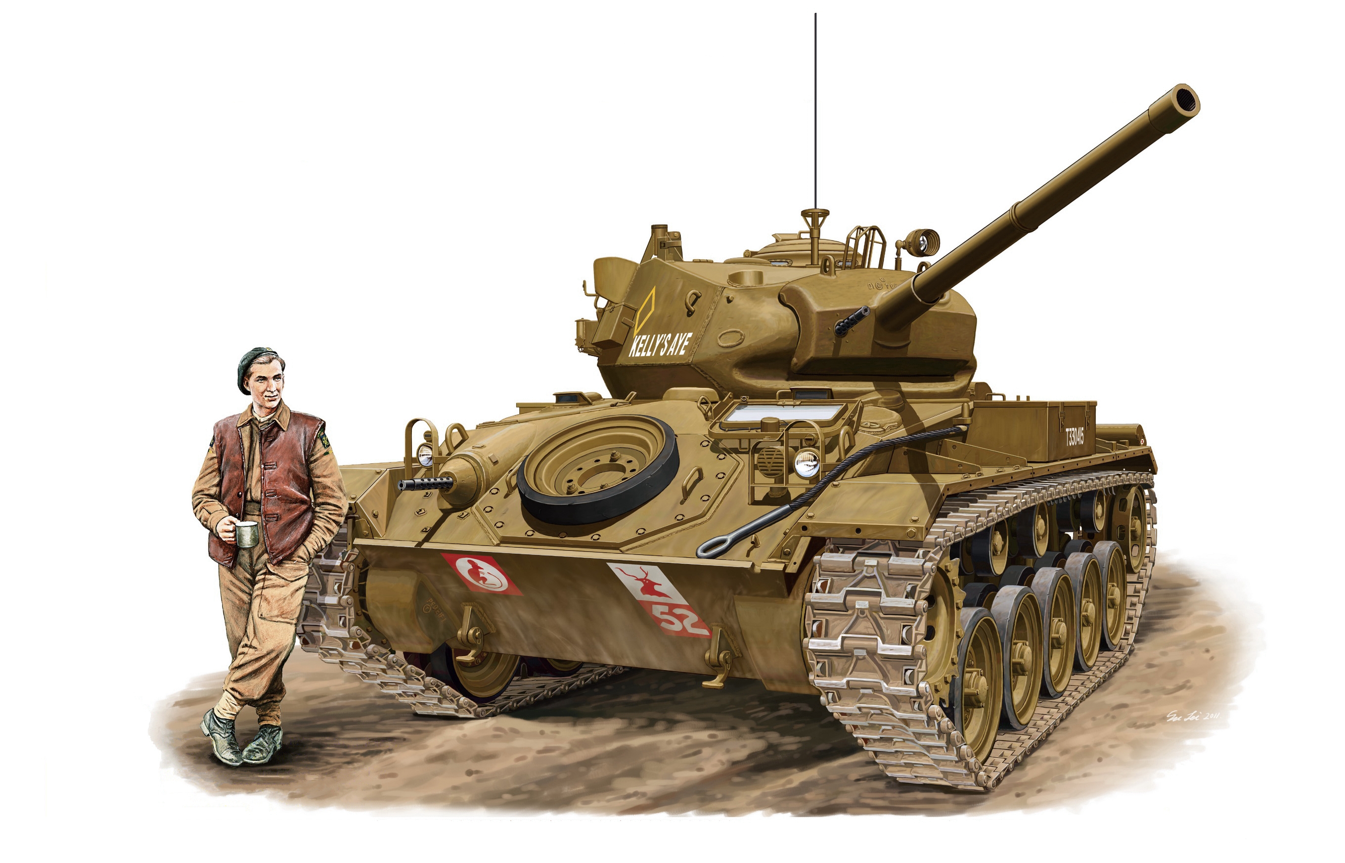 рисунок Light Tank M-24 Chaffee (British Army)