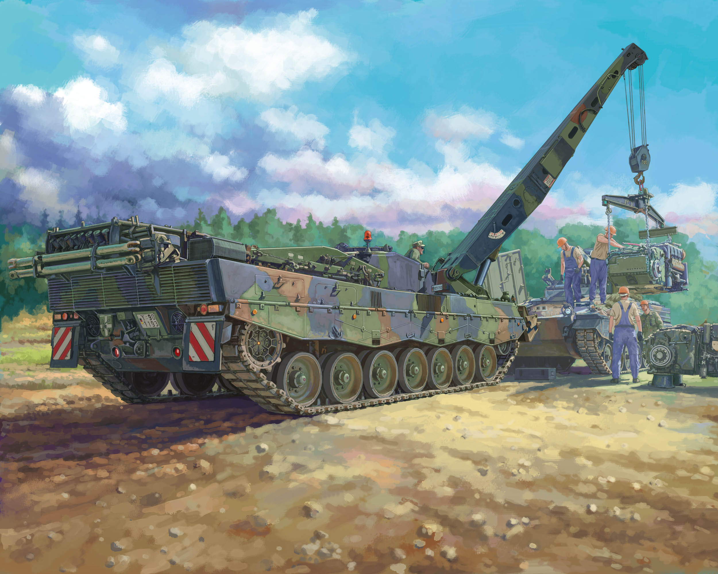 рисунок Bergepanzer 3 Buffel Armored Recovery Vehicle