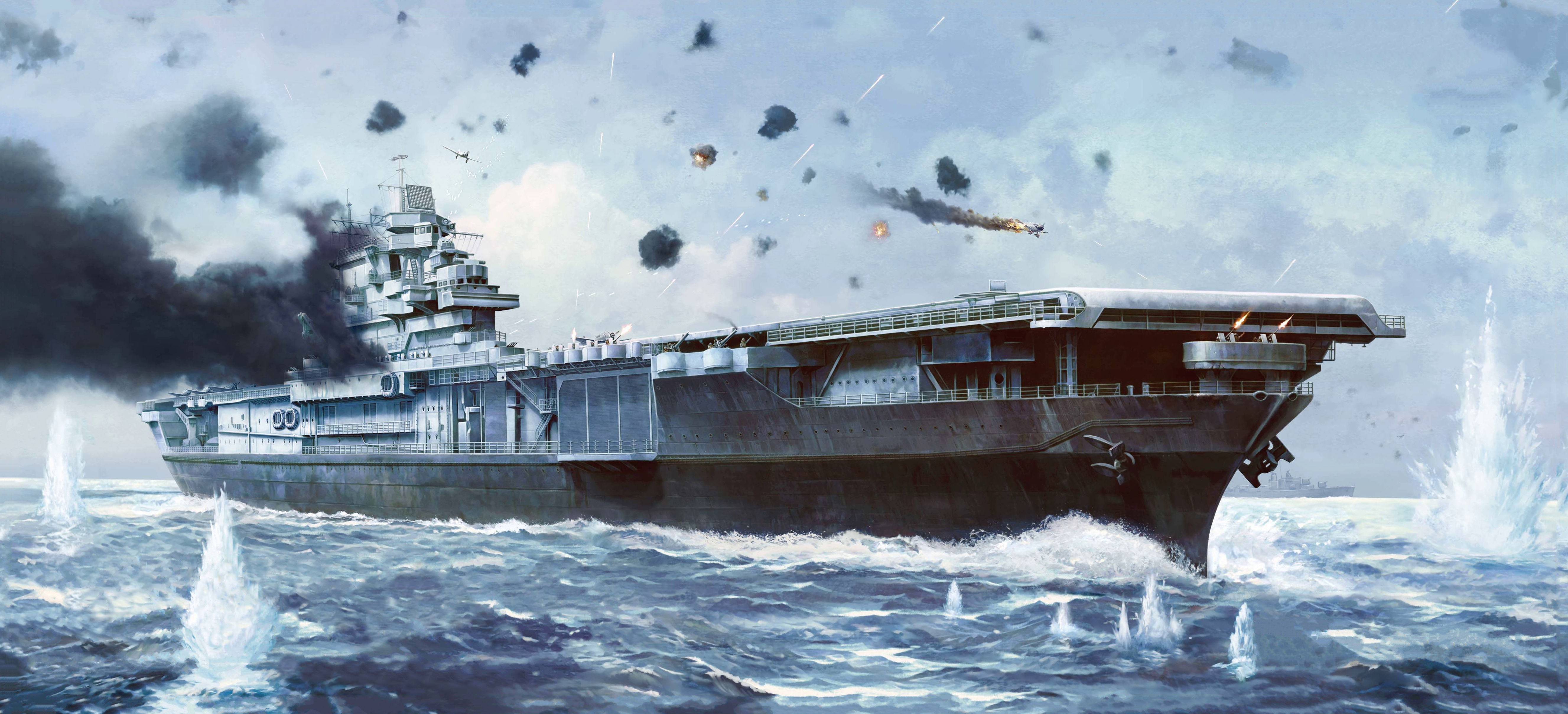 рисунок USS Yorktown CV-5 The Battle of Midway