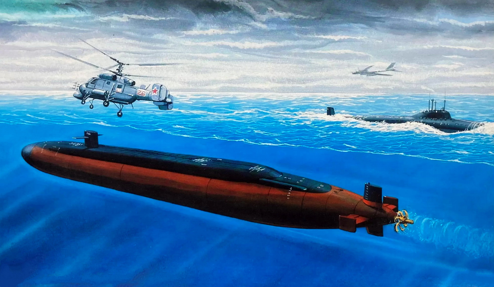 рисунок USS Ohio vs Soviet Alfa Class