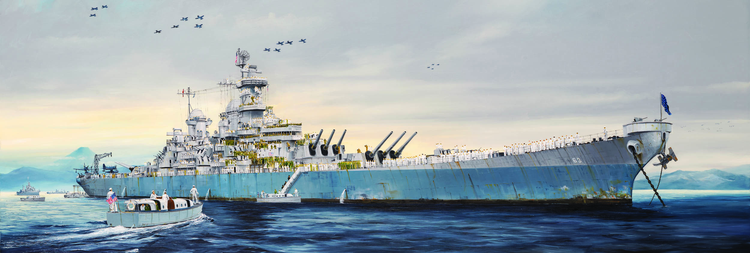 рисунок USS Missouri BB-63