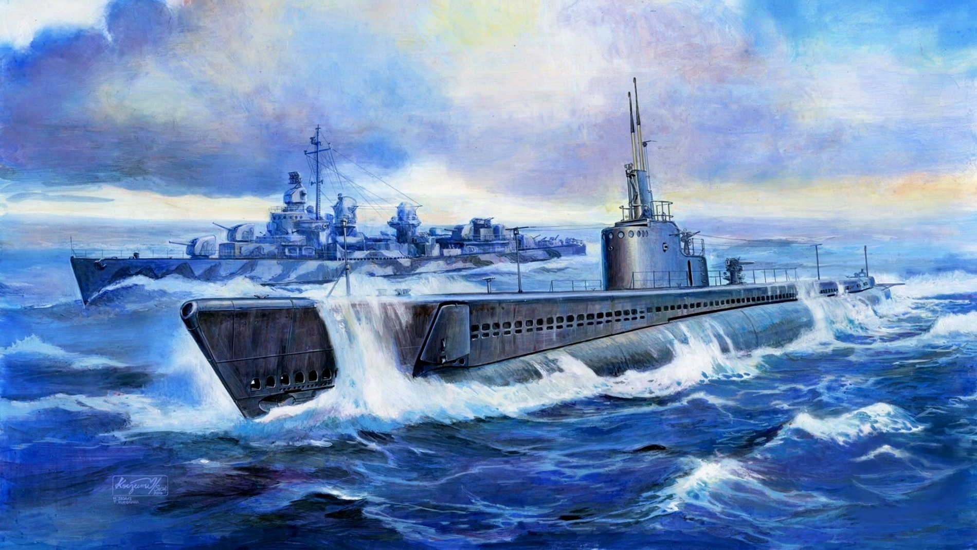 рисунок Gato Class Submarine 1942