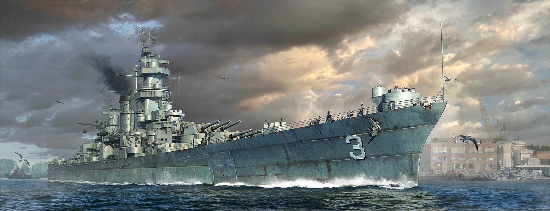 рисунок USS Hawaii CB-3