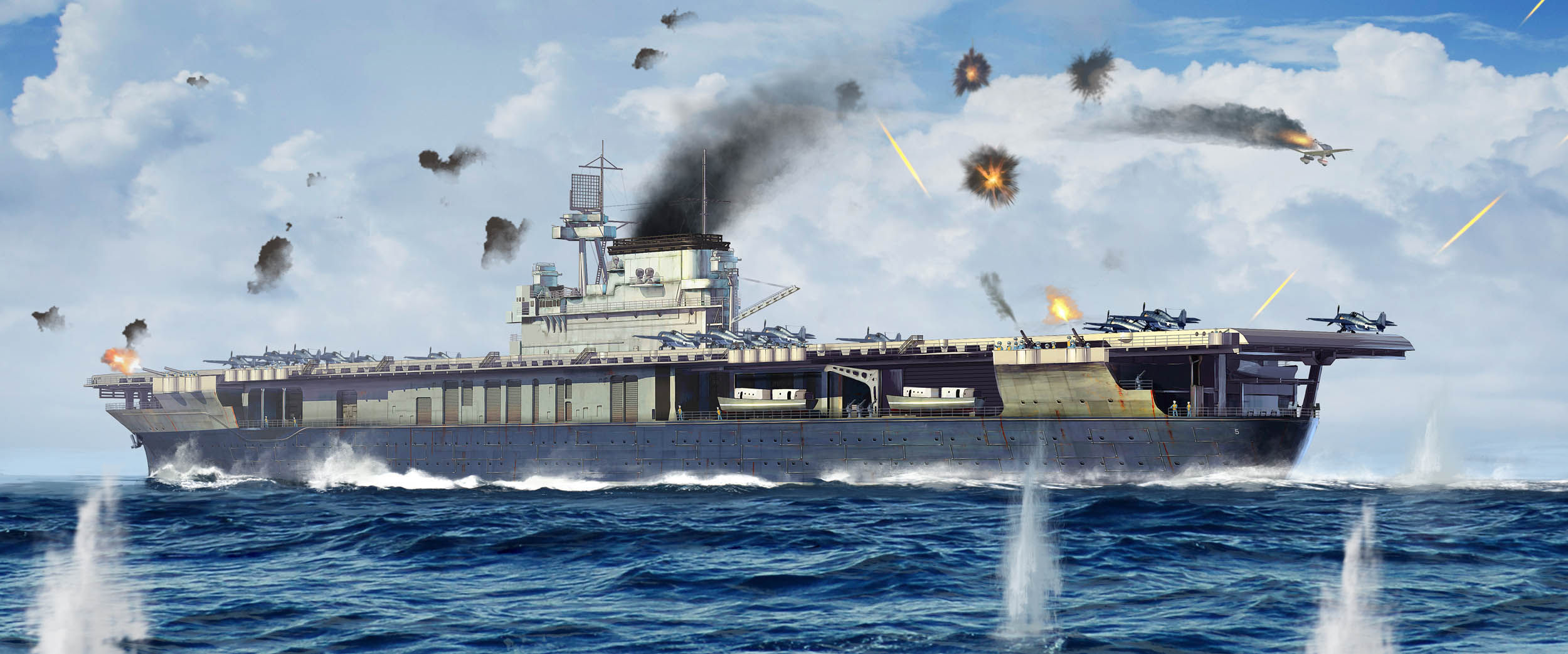 рисунок USS Yorktown CV-5
