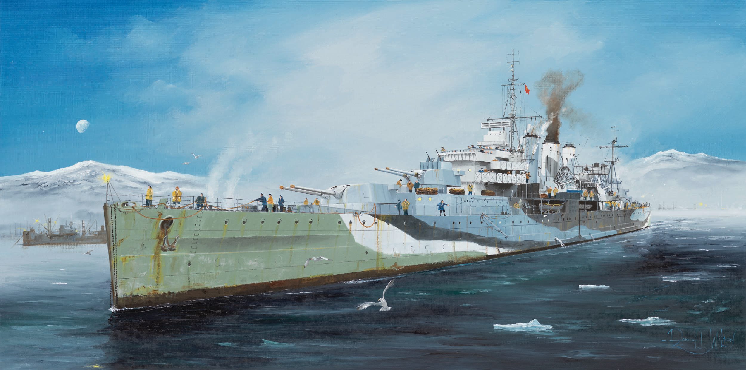 рисунок HMS Kent British Heavy Cruiser
