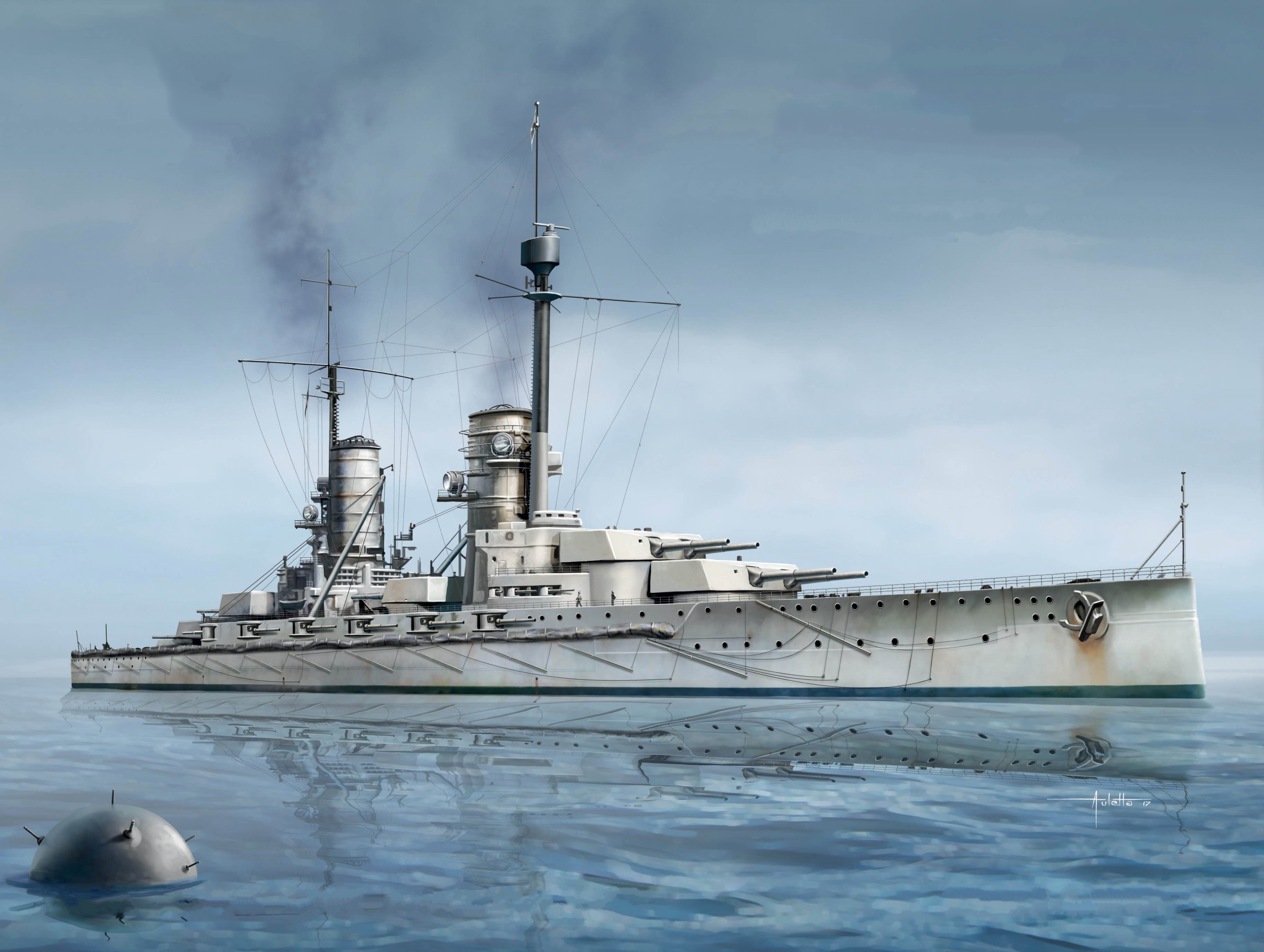 рисунок Kronprinz WWI German Battleship