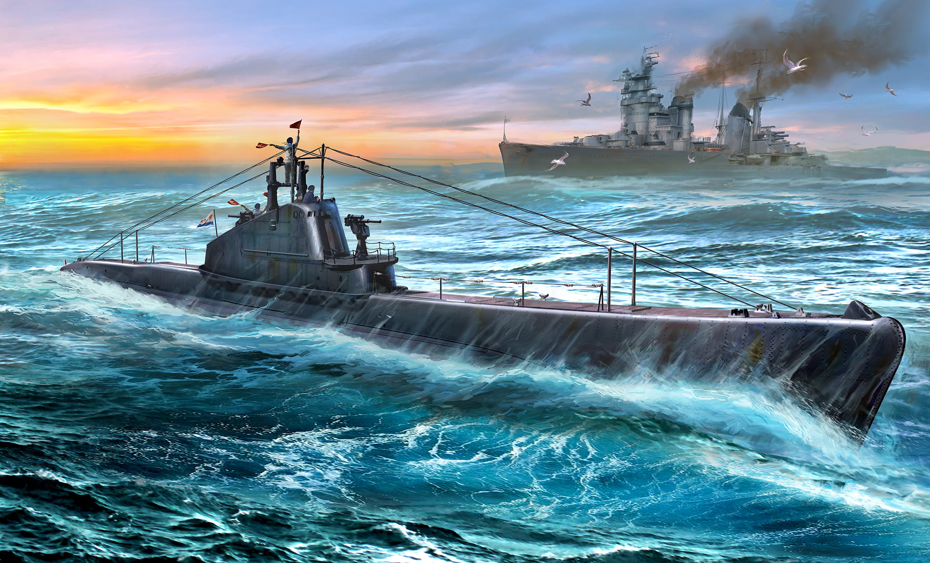 рисунок "Щука" Советская подводная лодка