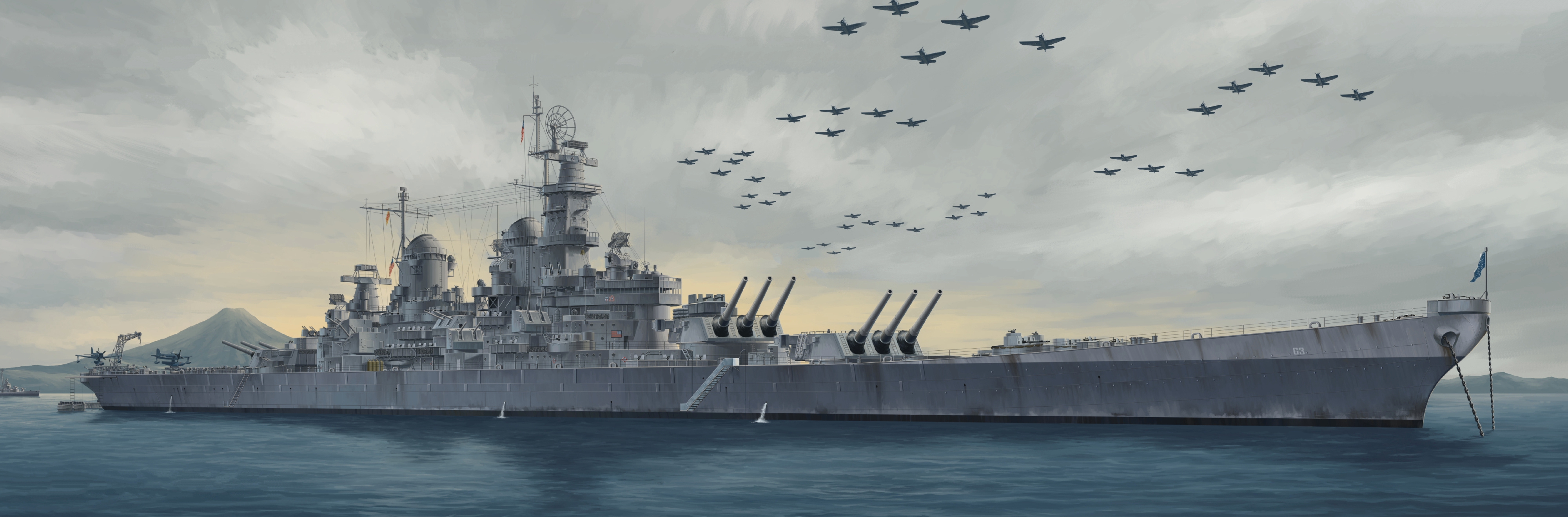 рисунок USS Missouri BB-63 1945