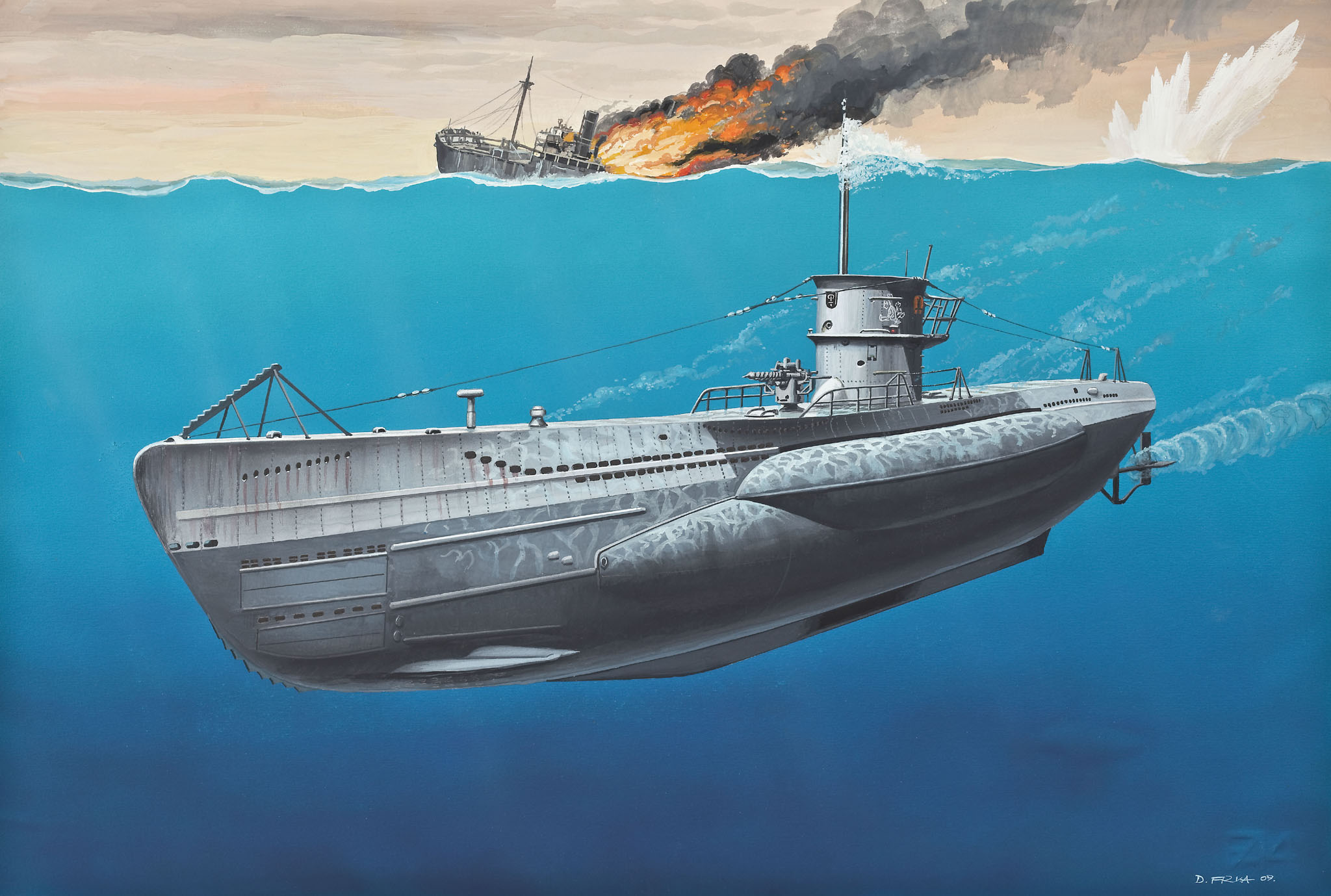 рисунок German Submarine Type VII C