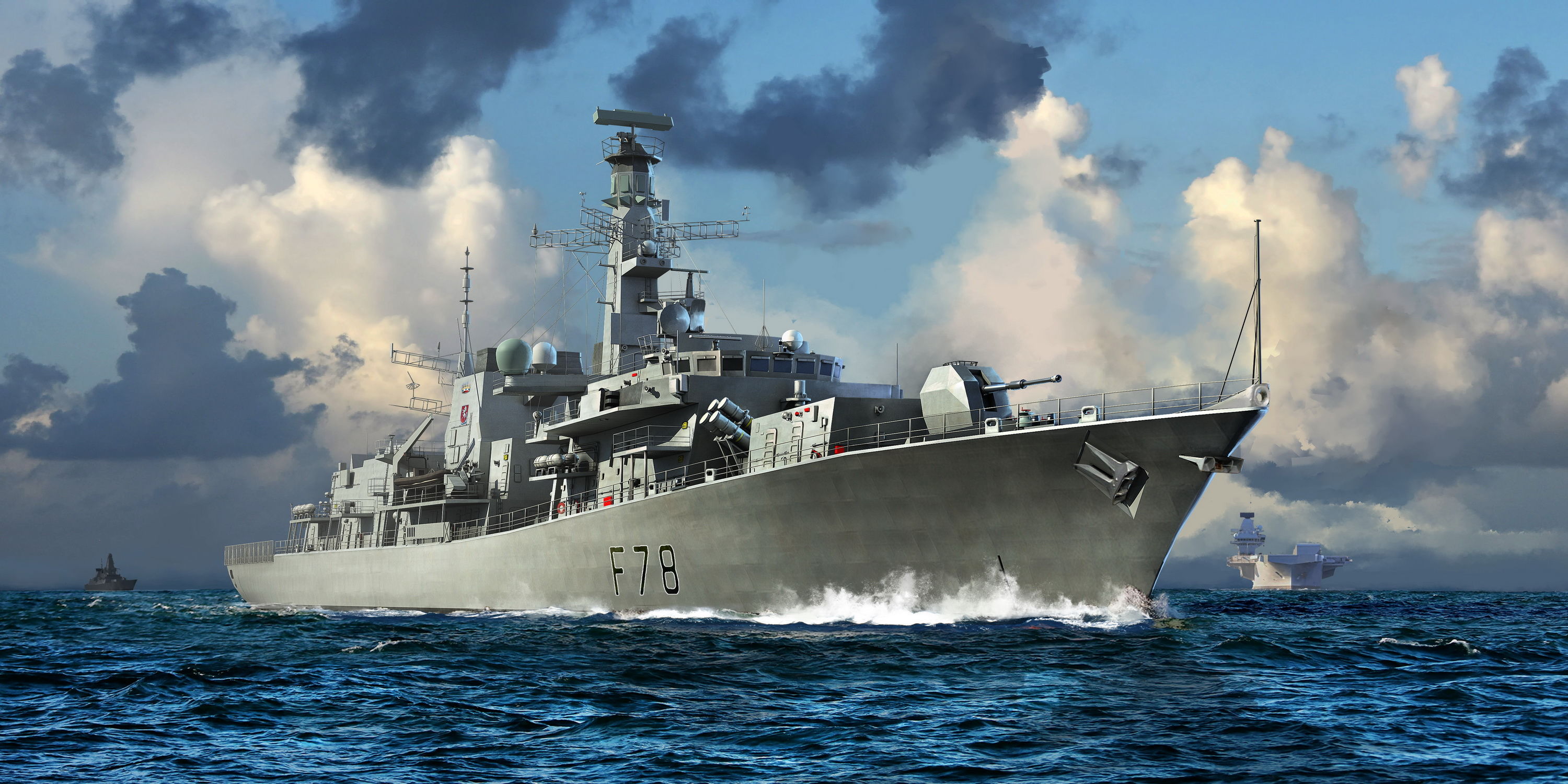 рисунок HMS Type 23 Frigate - Kent (F78)