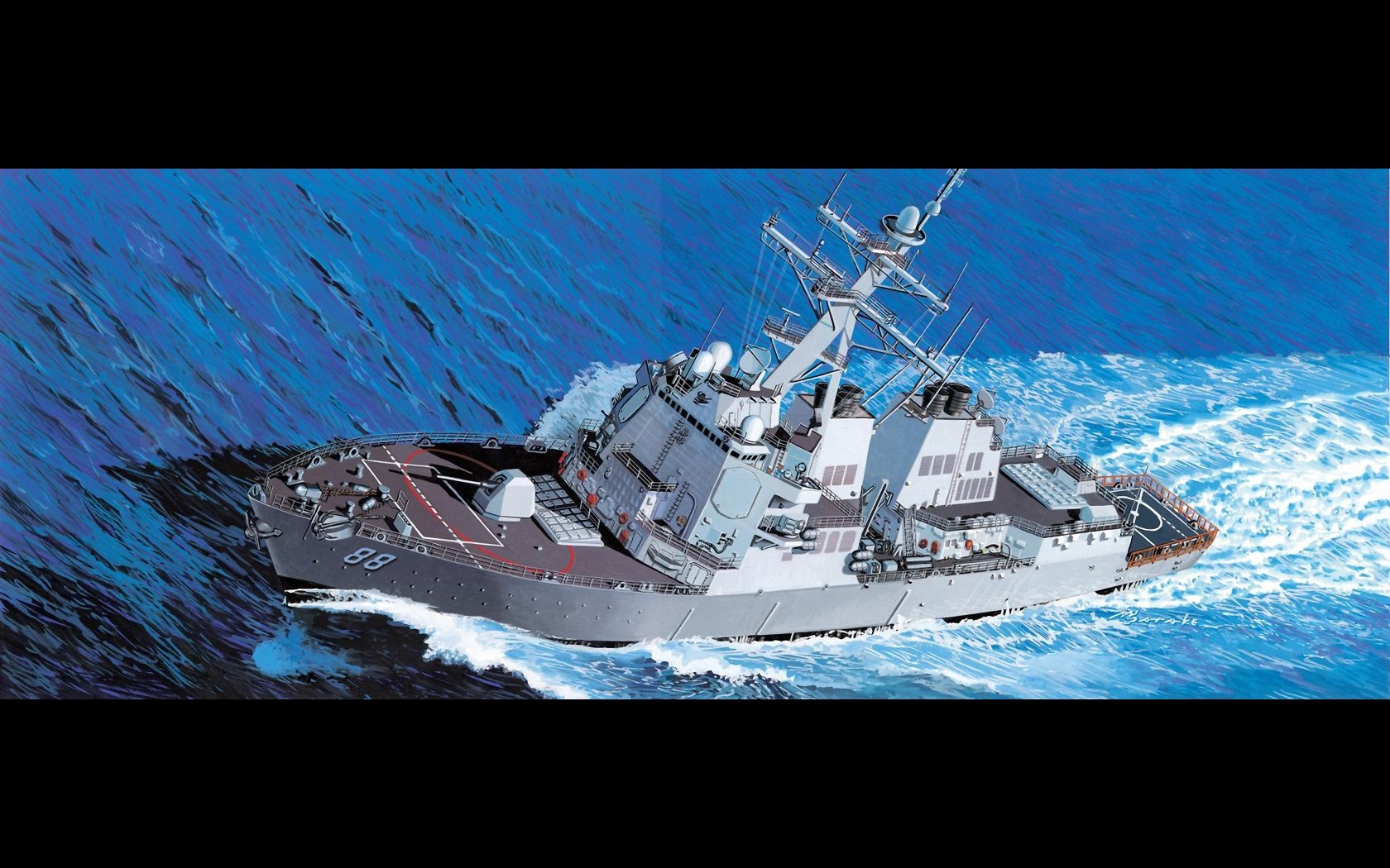 рисунок Современный боевой корабль