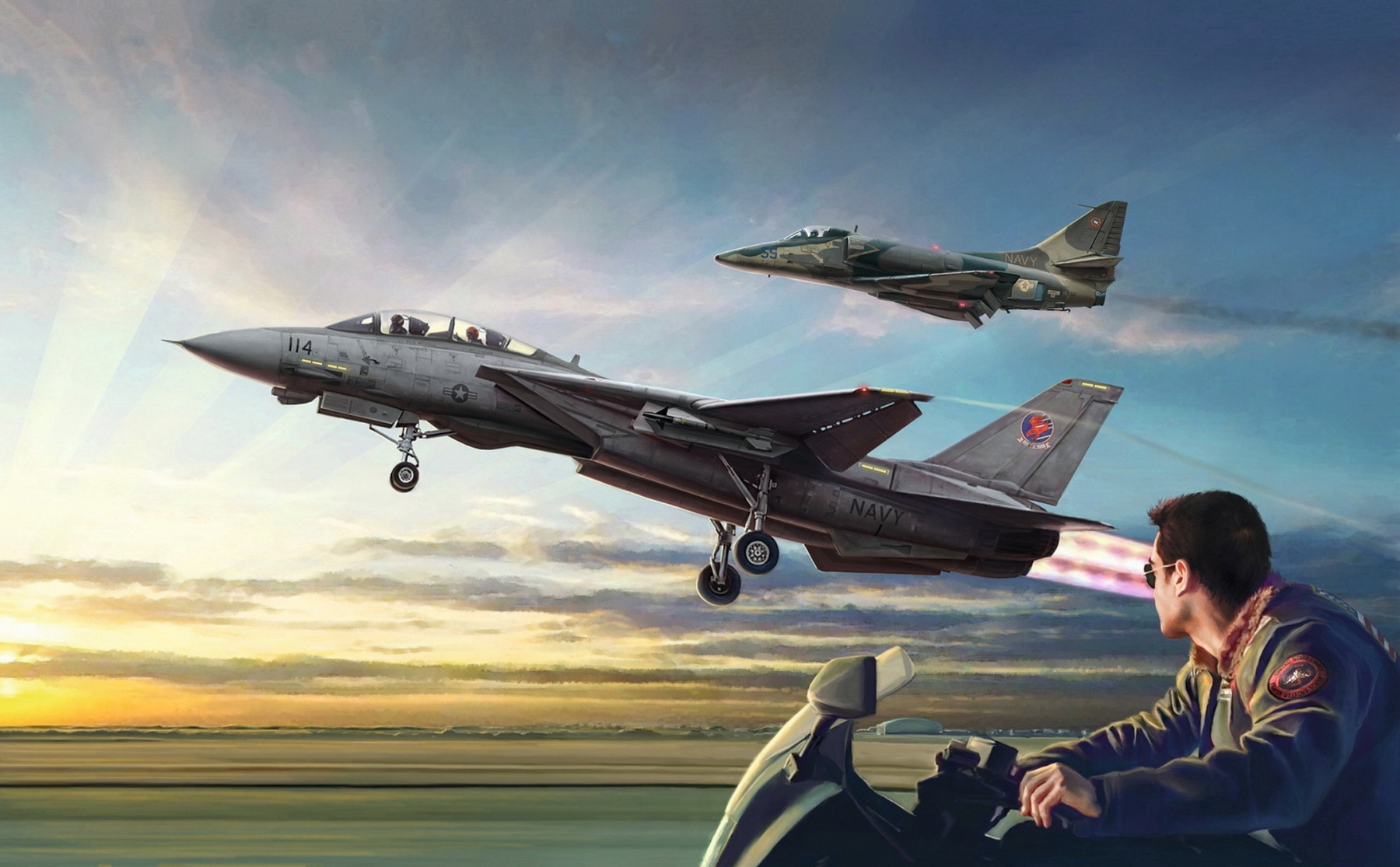 рисунок Top Gun F-14A vs A-4F