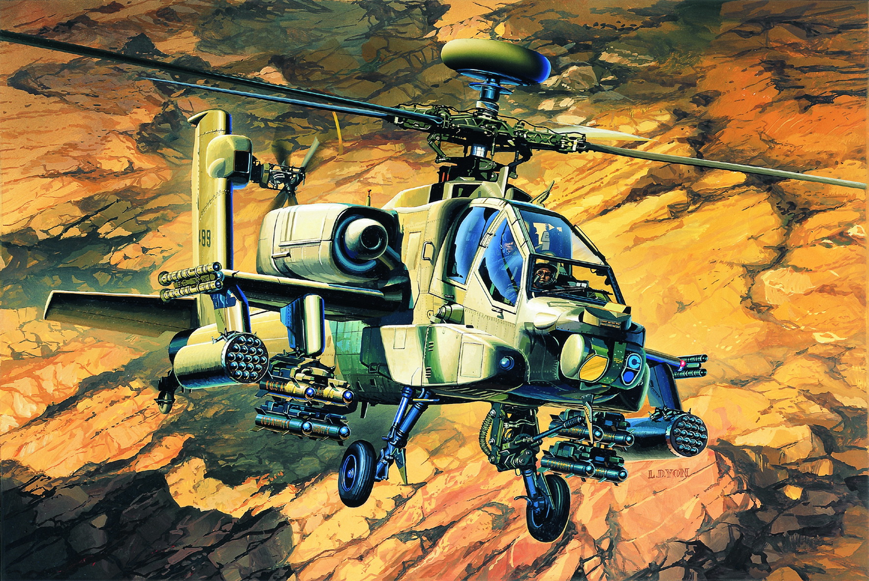 рисунок AH-64A Apache