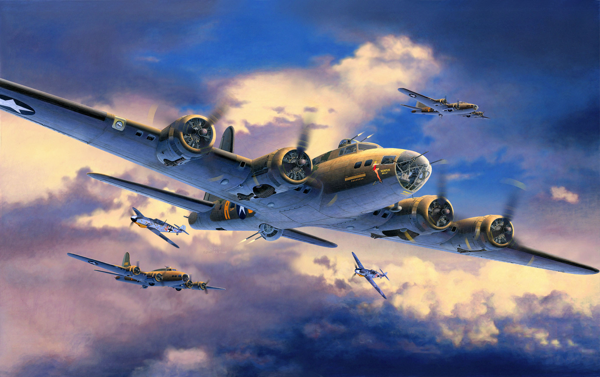 рисунок B-17F Memphis Belle
