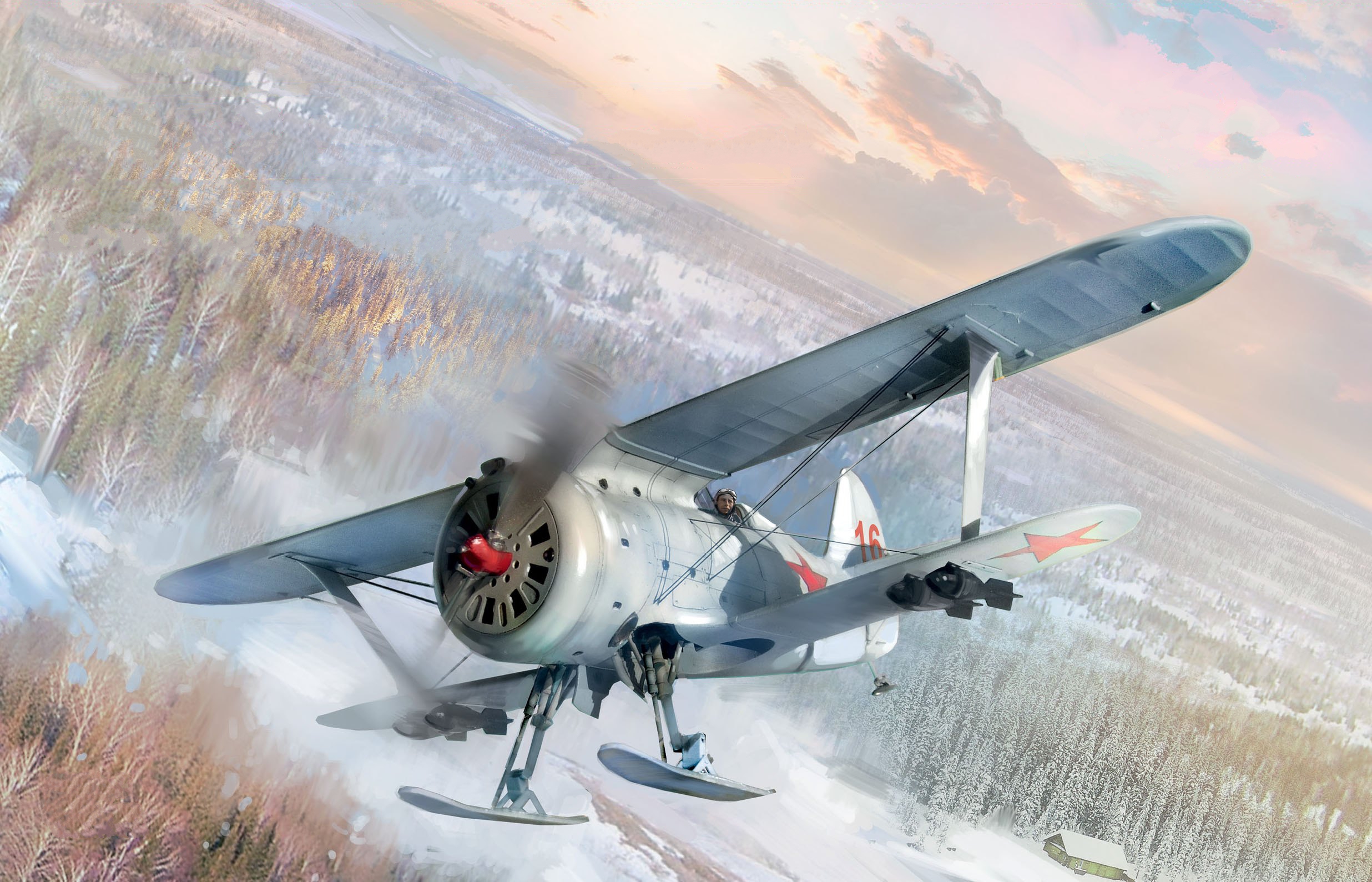рисунок I-153 (Winter Wersion) WWII Soviet Fighter