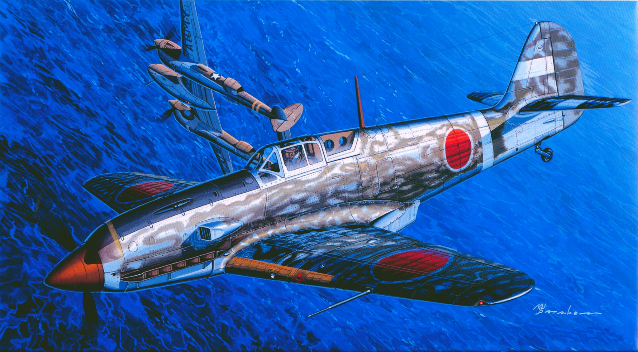 рисунок IJA Type 3 Fighter Kawasaki Ki-61-I Otsu