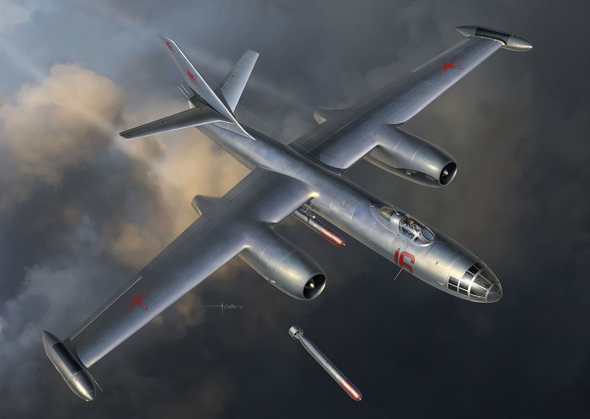 рисунок IL-28T Beagle Soviet Jet Torpedo Bomber