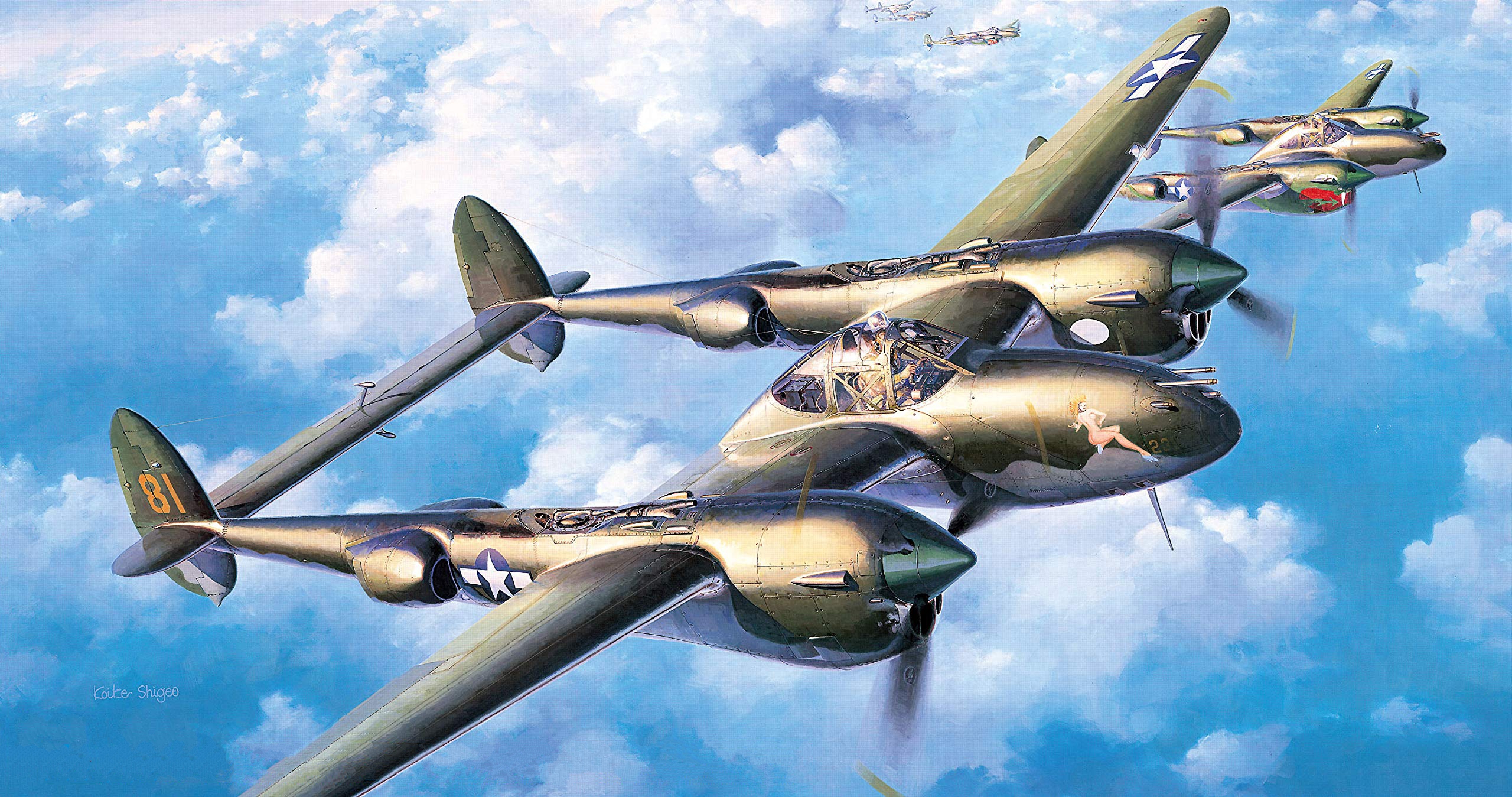 рисунок Lockheed P-38L Lightning