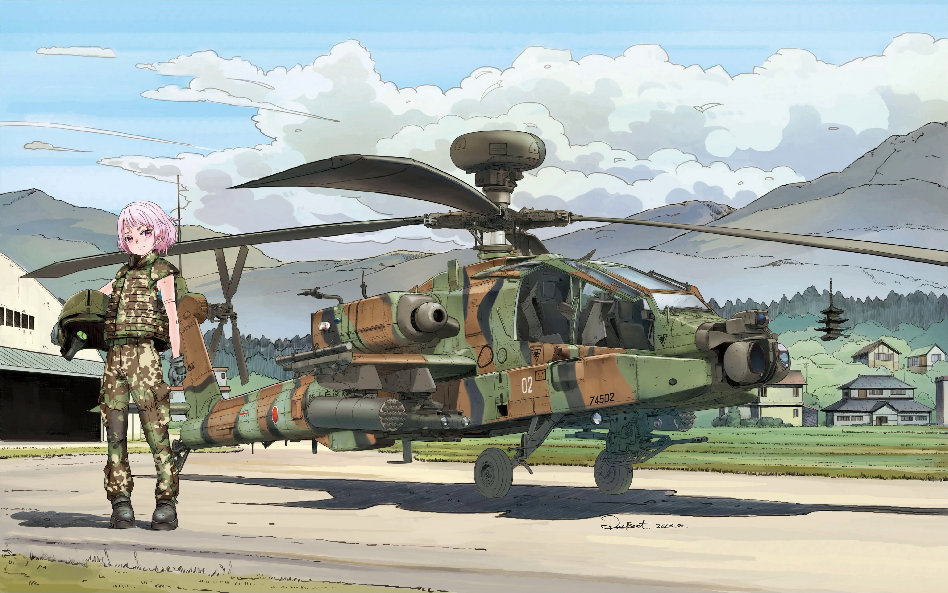 рисунок JGSDF AH-64D Apache Longbow Attack Helicopter