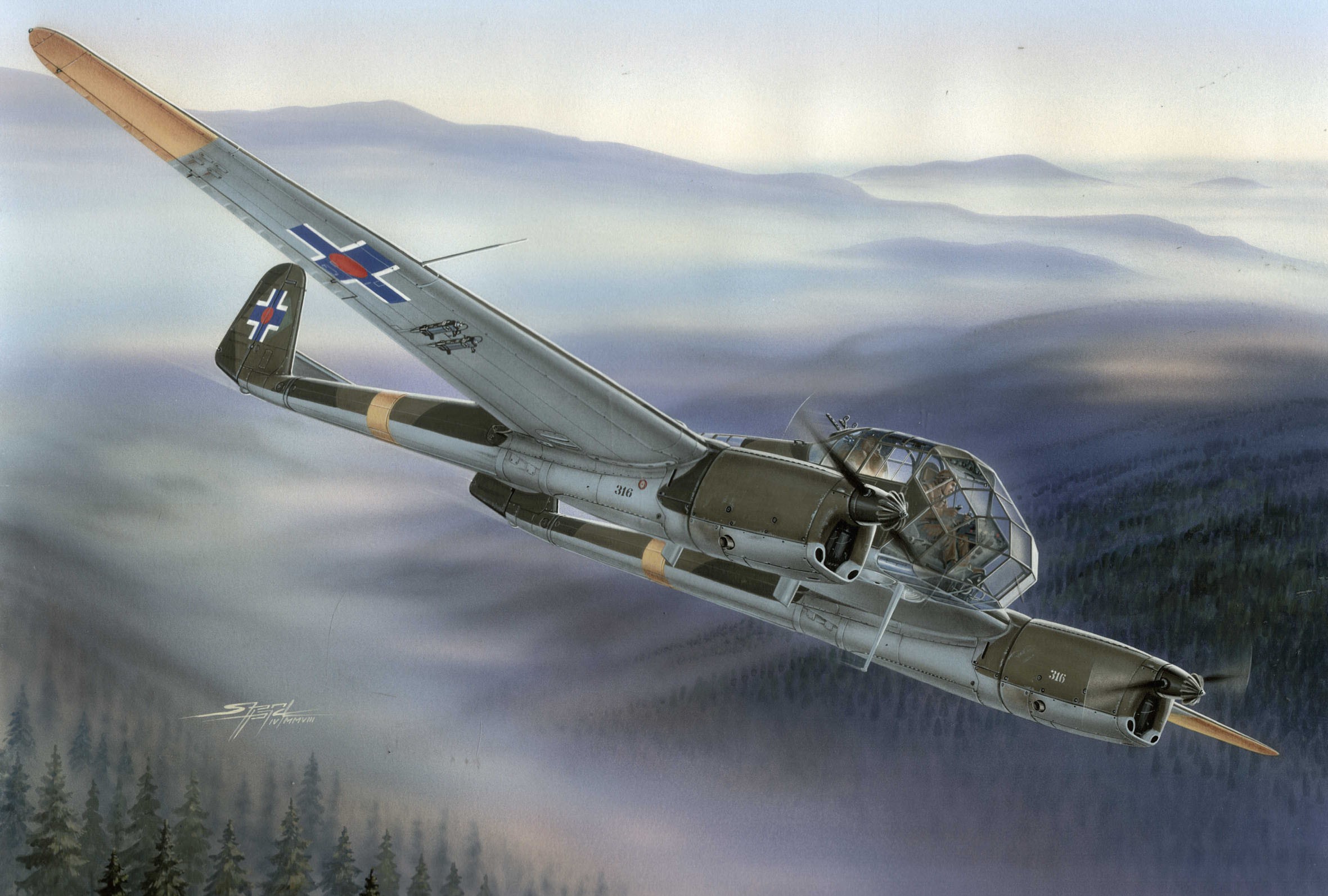 рисунок Focke-Wulf Fw 189A-2