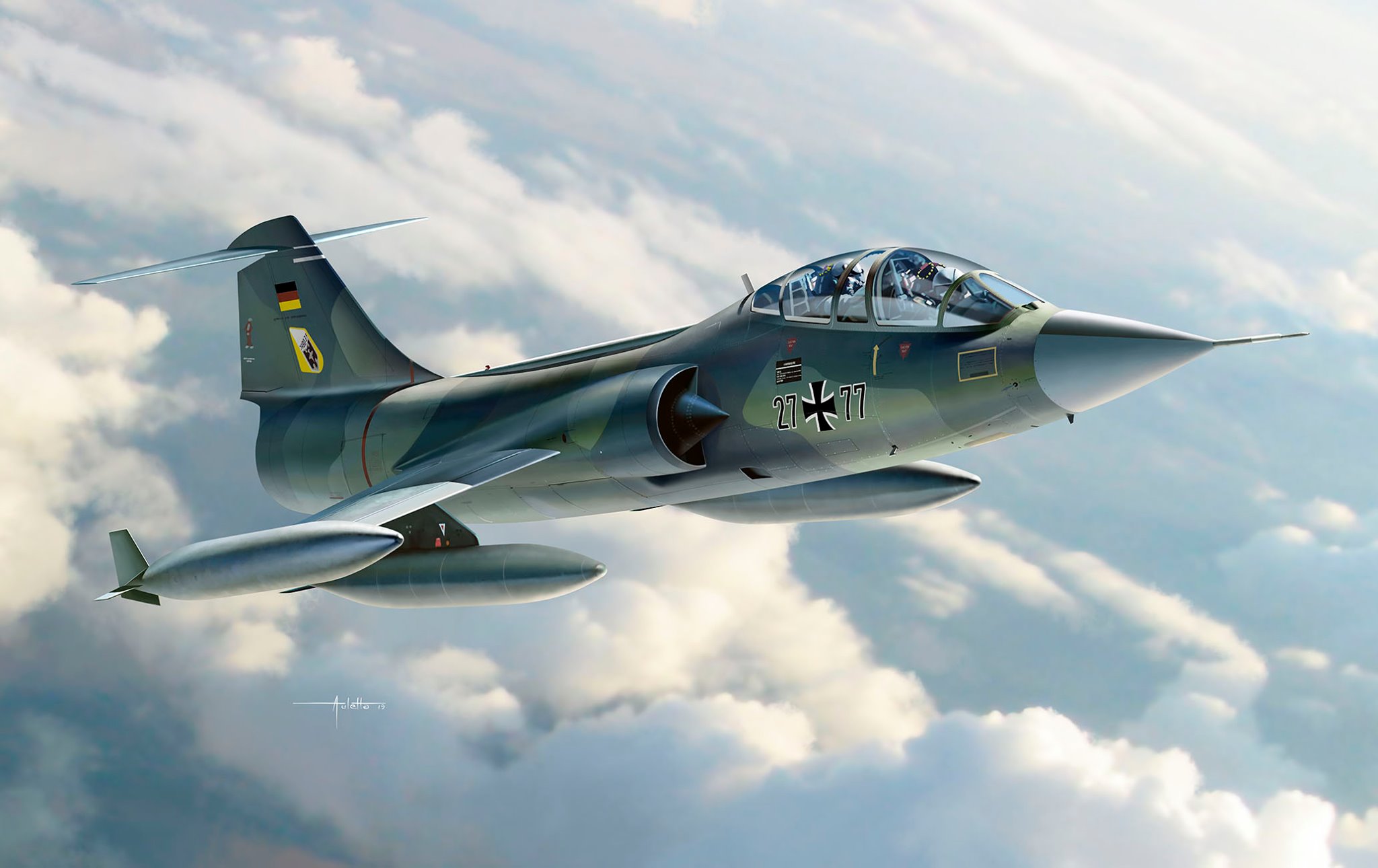 рисунок Lockheed TF-104G Starfighter Luftwaffe Trainer