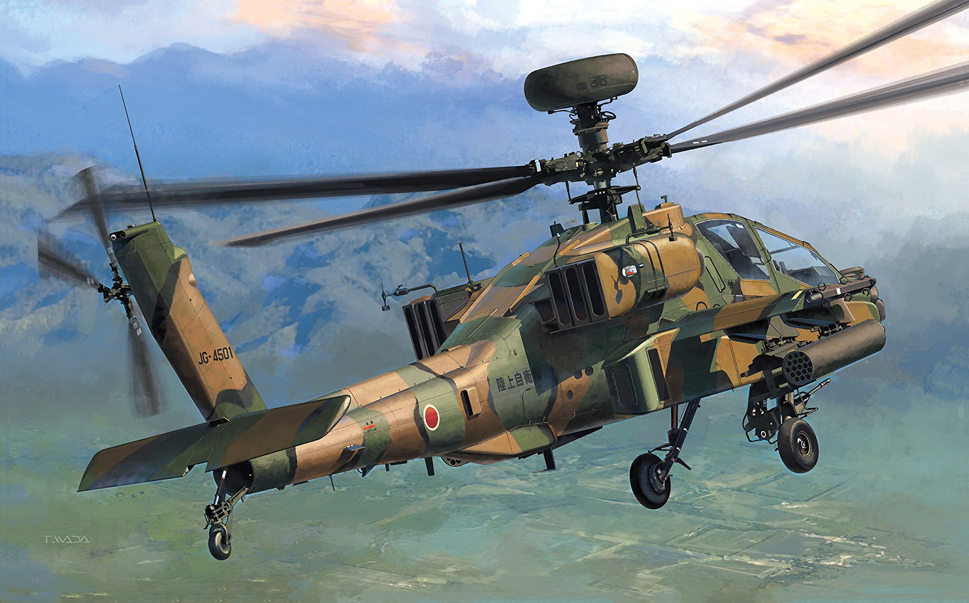 рисунок AH-64D Apache Longbow JGSDF Attack Helicopter