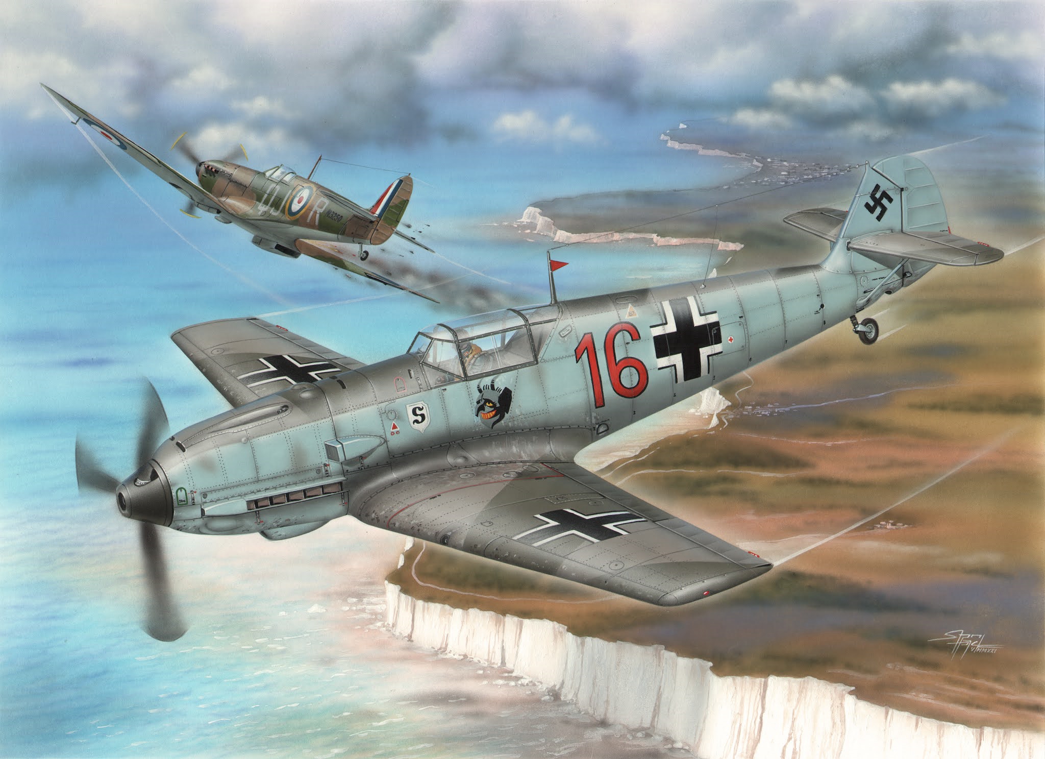 рисунок Messerschmitt Bf 109E-1