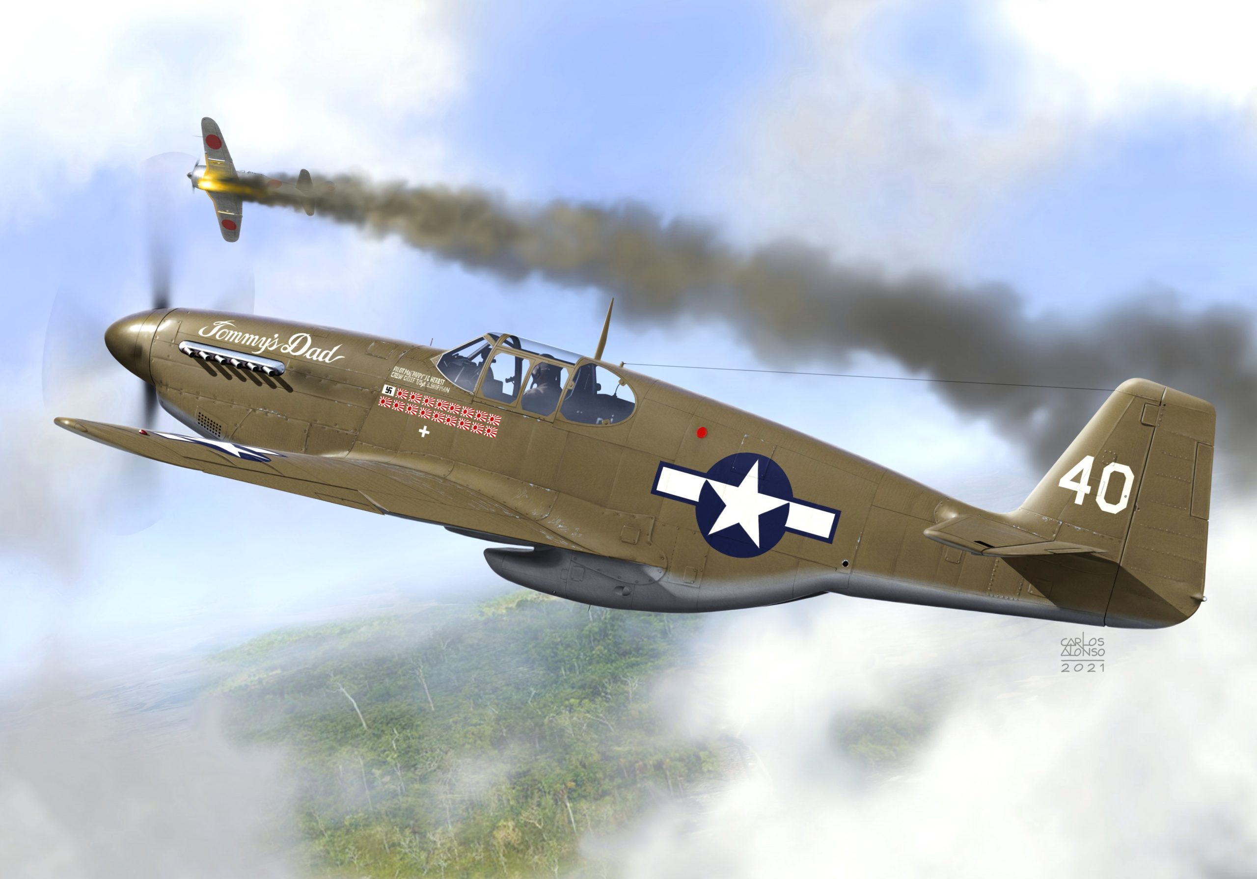 рисунок P-51B Mustang Aces
