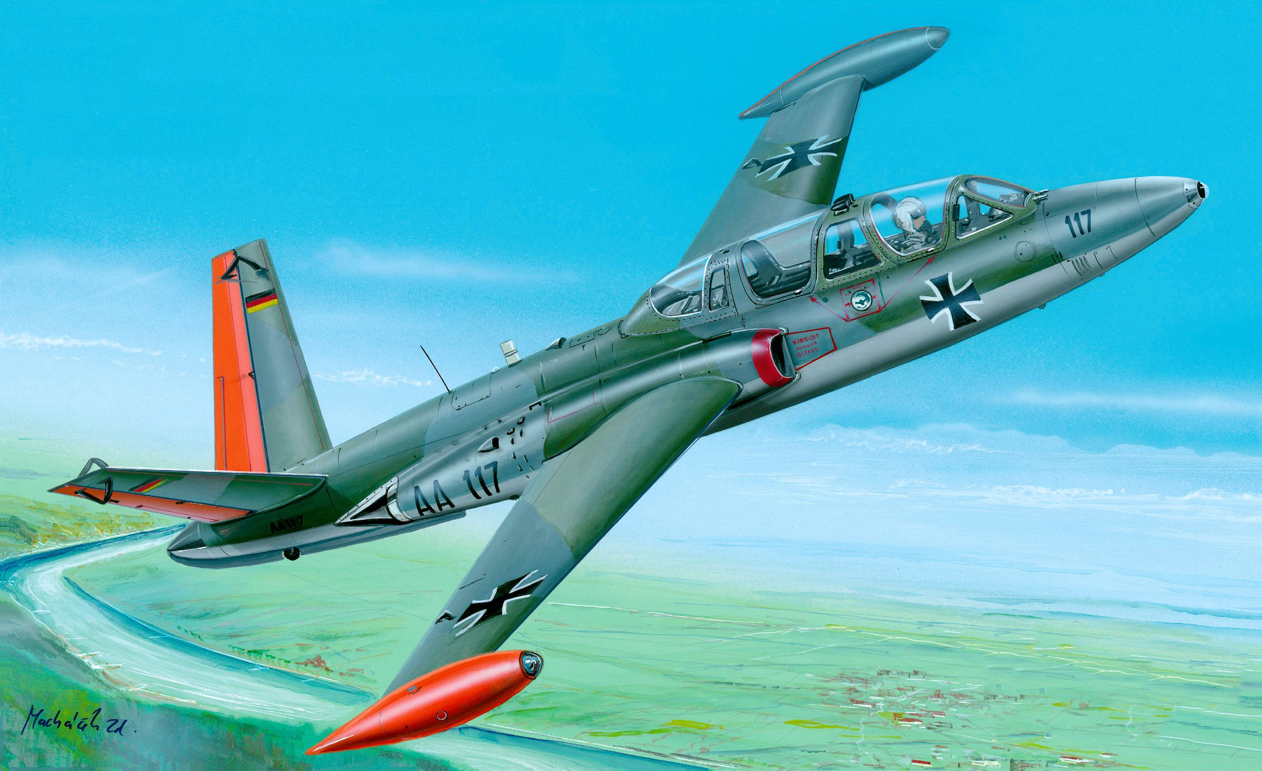 рисунок Fouga CM 170R Magister (Luftwaffe)