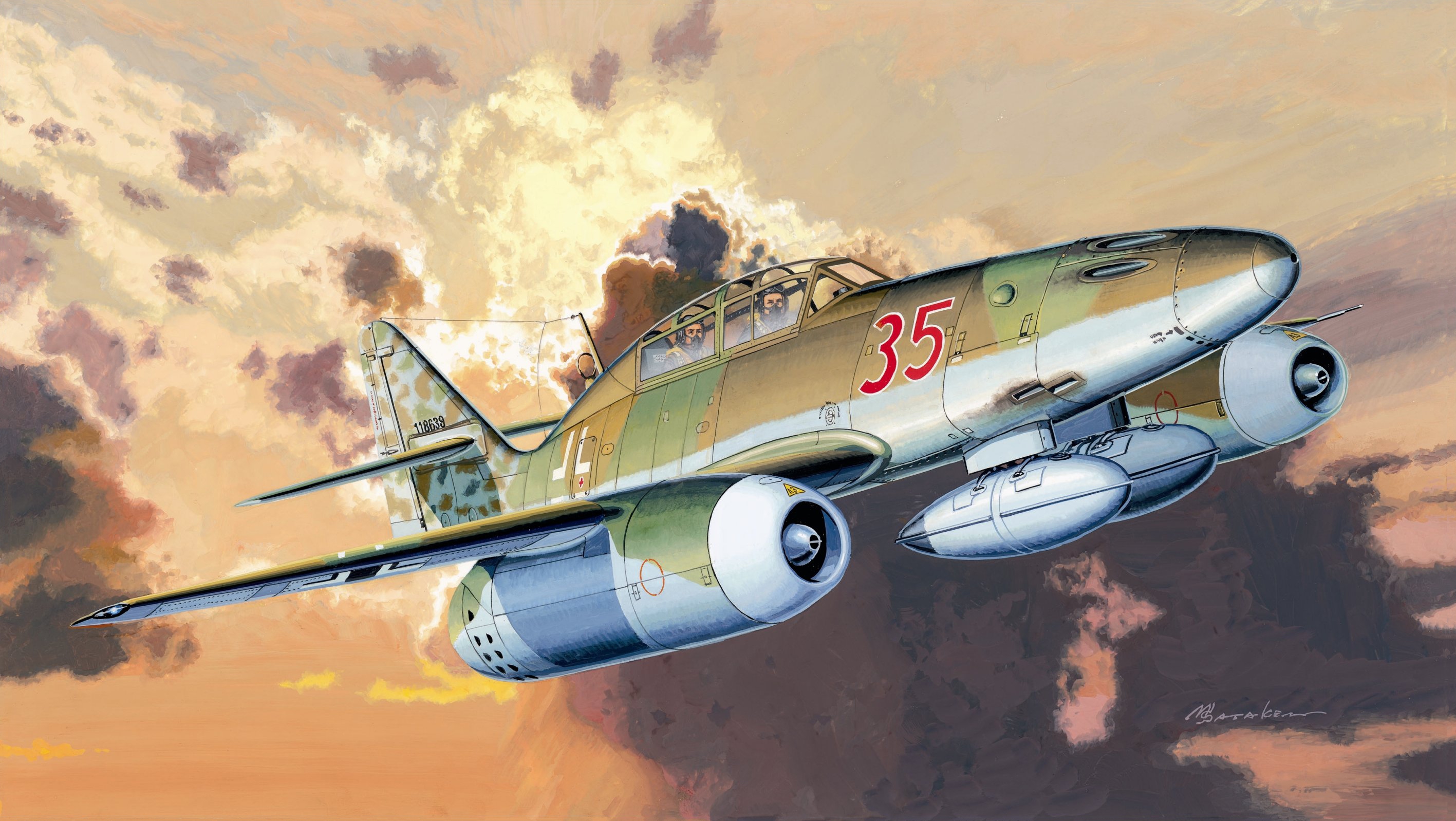 рисунок Messerschmitt Me 262B-1a
