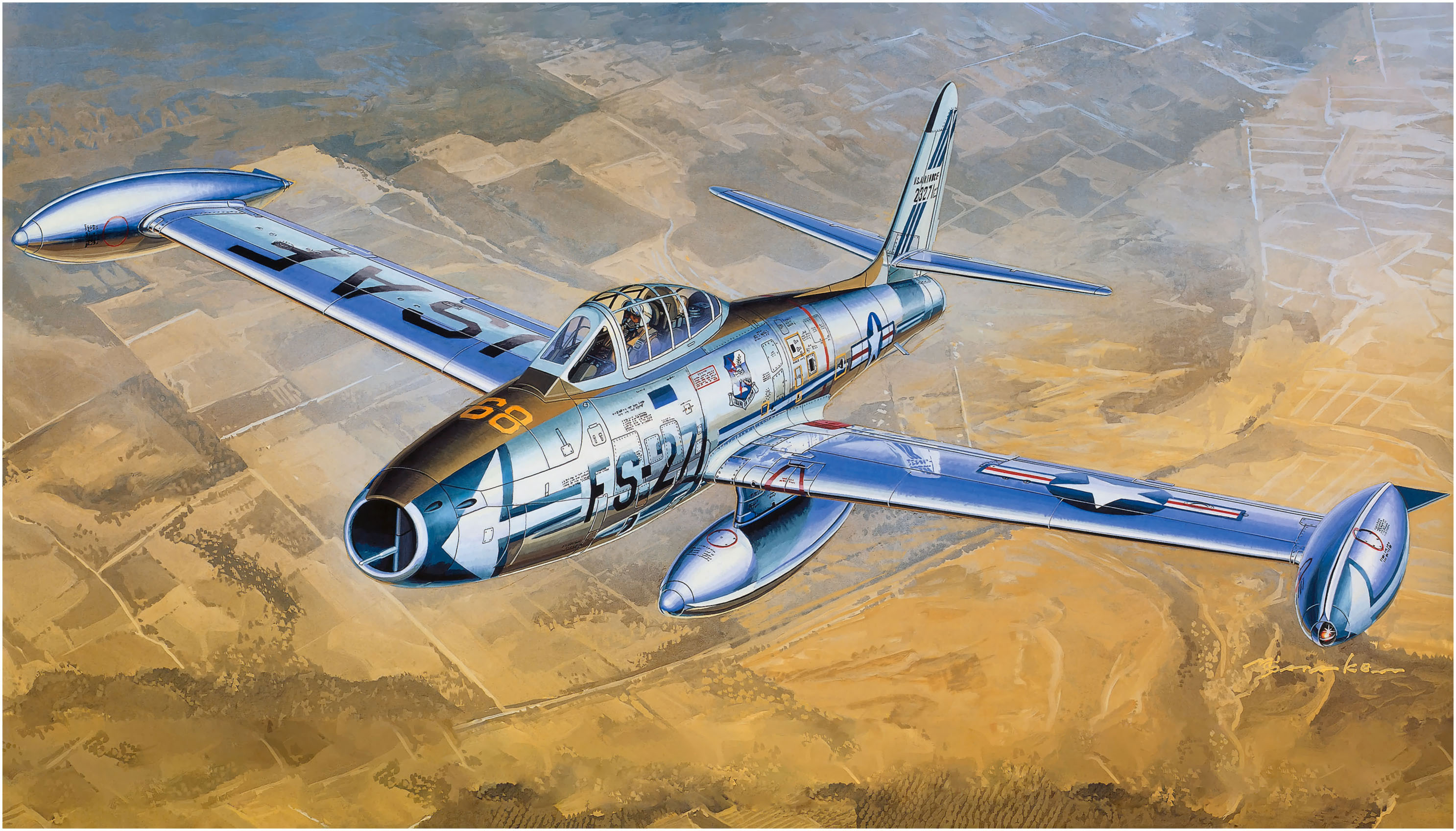 рисунок Republic F-84G Thunderjet