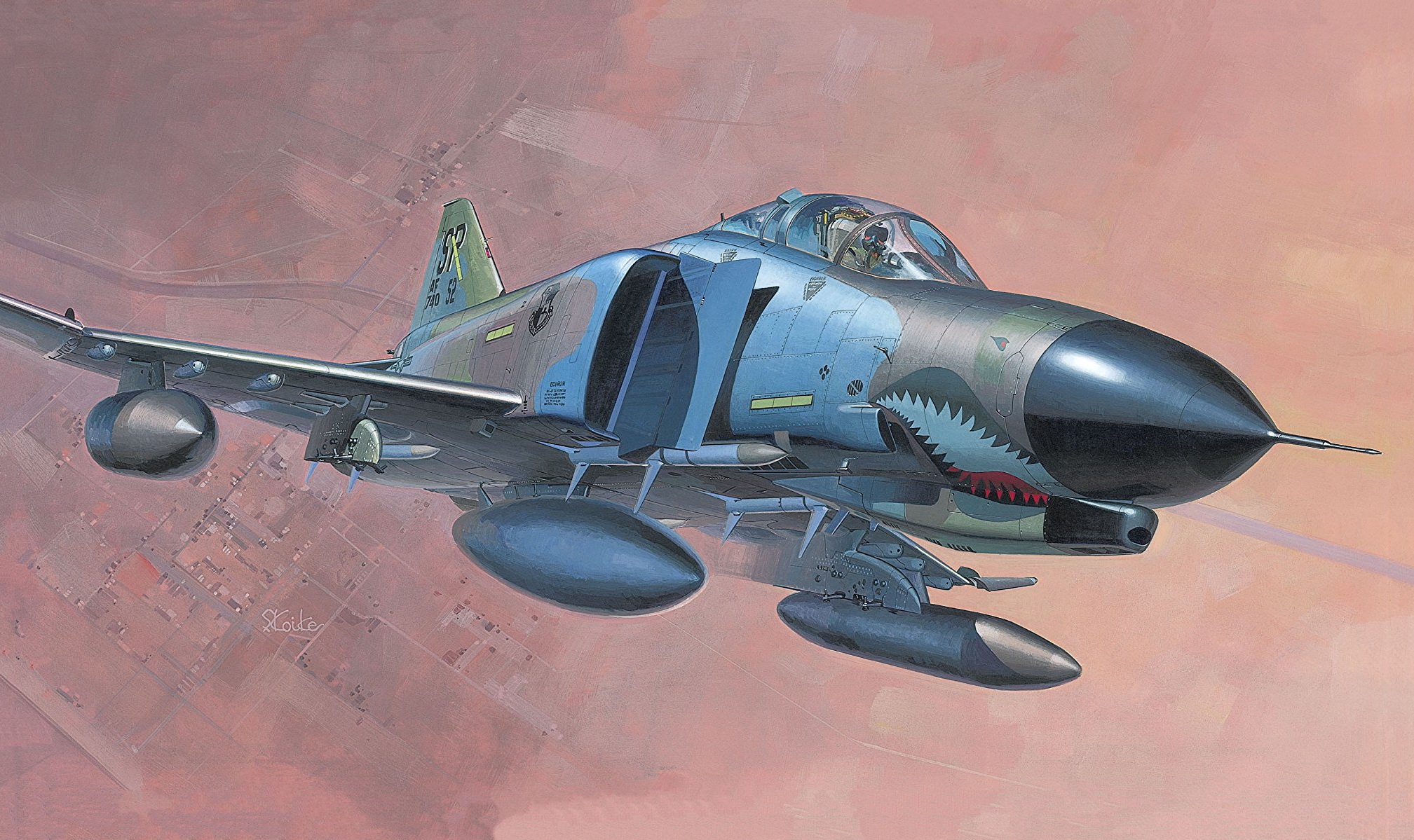 рисунок F-4E Phantom II US Air Force Fighter-Bomber
