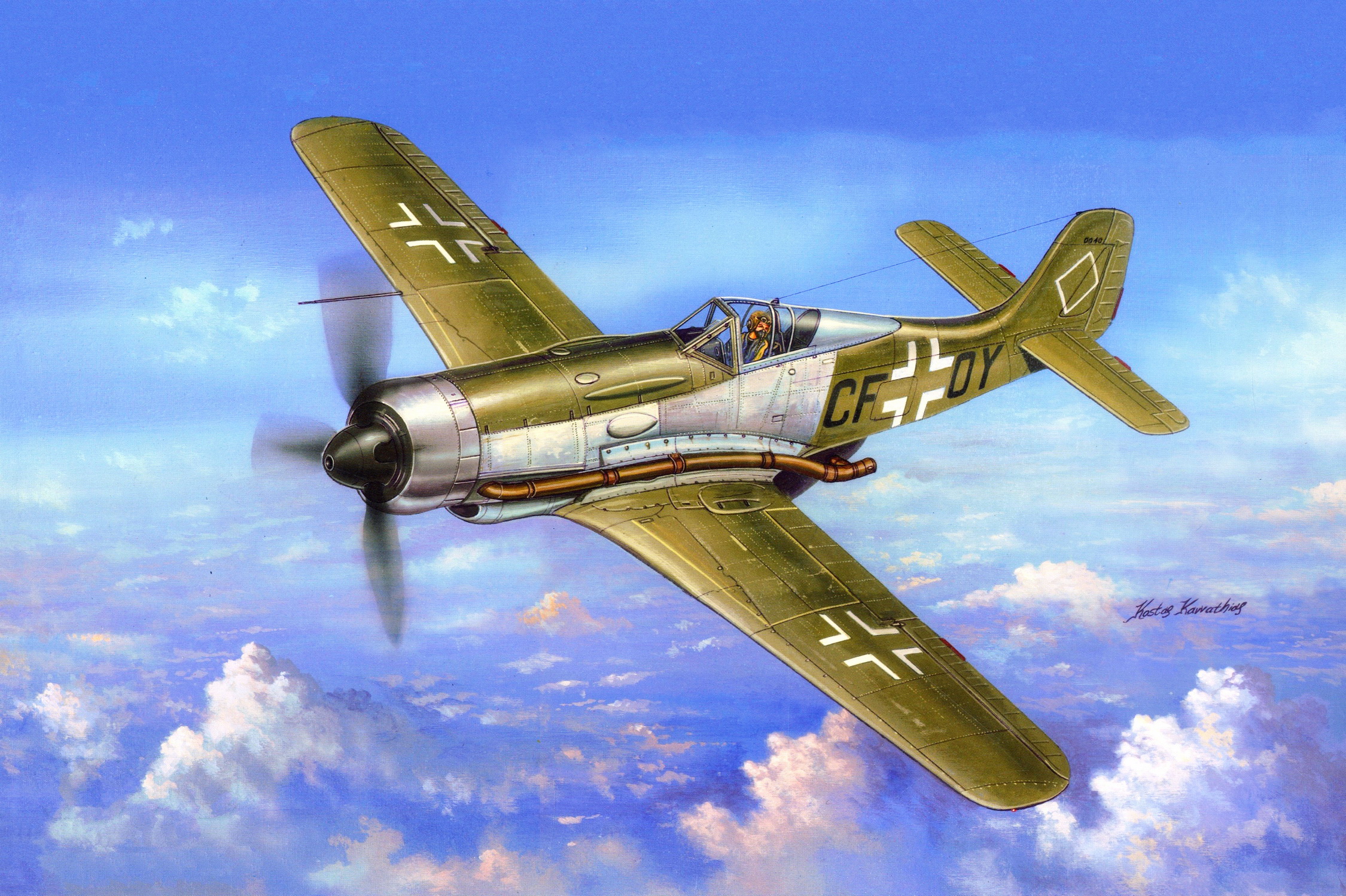 рисунок Focke-Wulf Fw 190V-18 Wurger