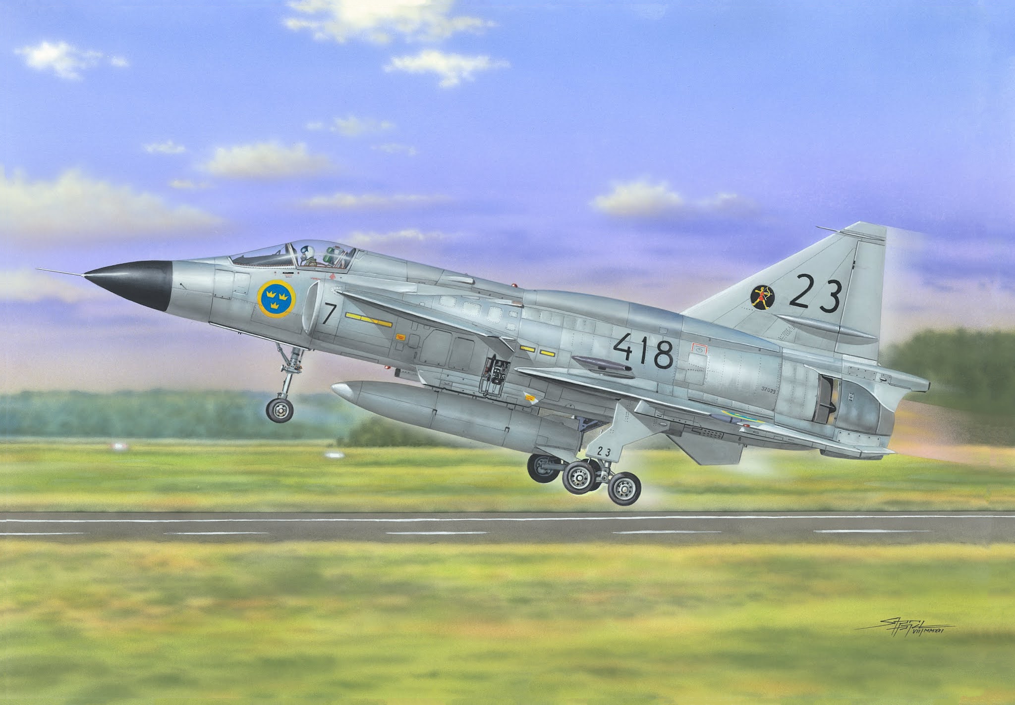 рисунок Saab AJ-37 Viggen