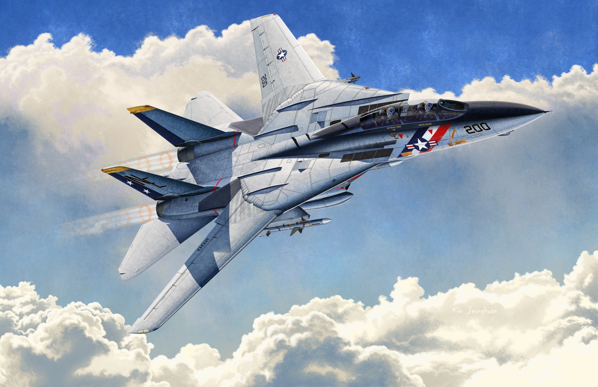 рисунок F-14A USN "VF-2 Bounty Hunters"