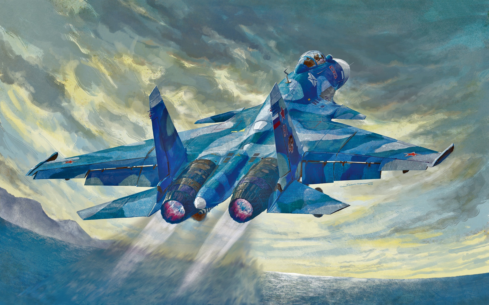рисунок Су-33 ВМФ России