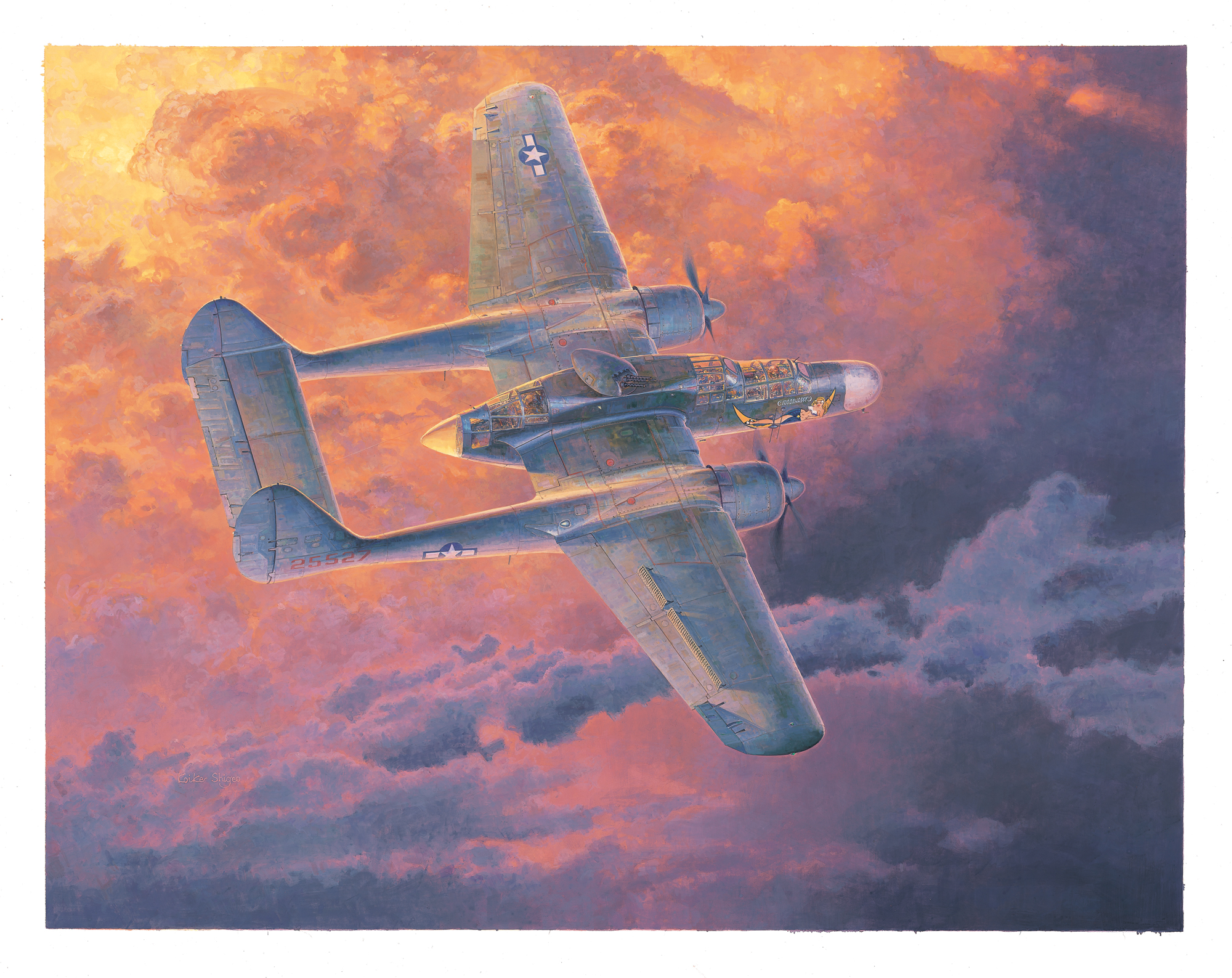 рисунок Northrop P-61 Black Widow Night Fighter